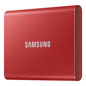 SAMSUNG Portable SSD T7 PC/Mac Festplatte, 1 TB SSD, extern, Metallic red