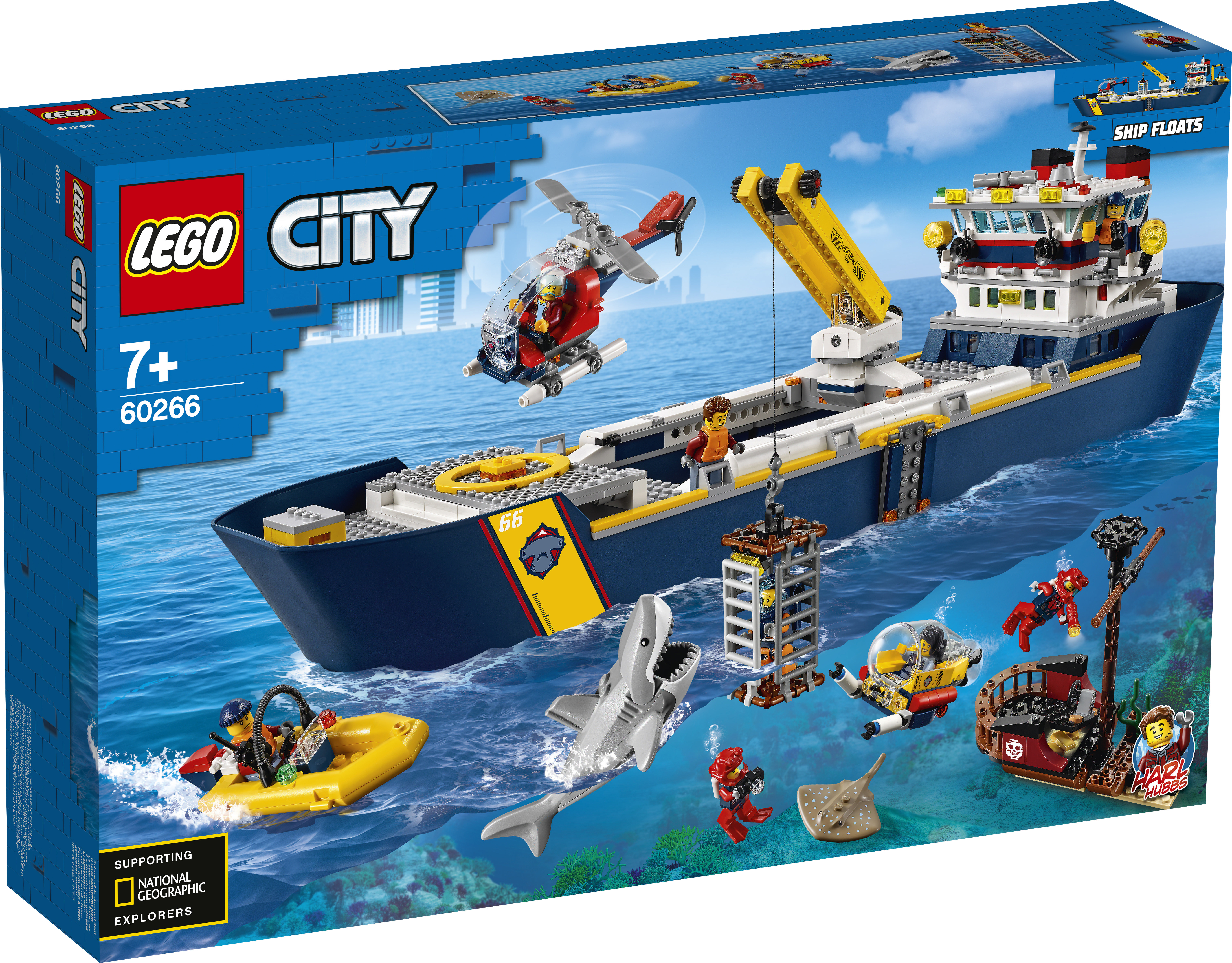 LEGO 60266 Meeresforschungsschiff Bausatz, Mehrfarbig