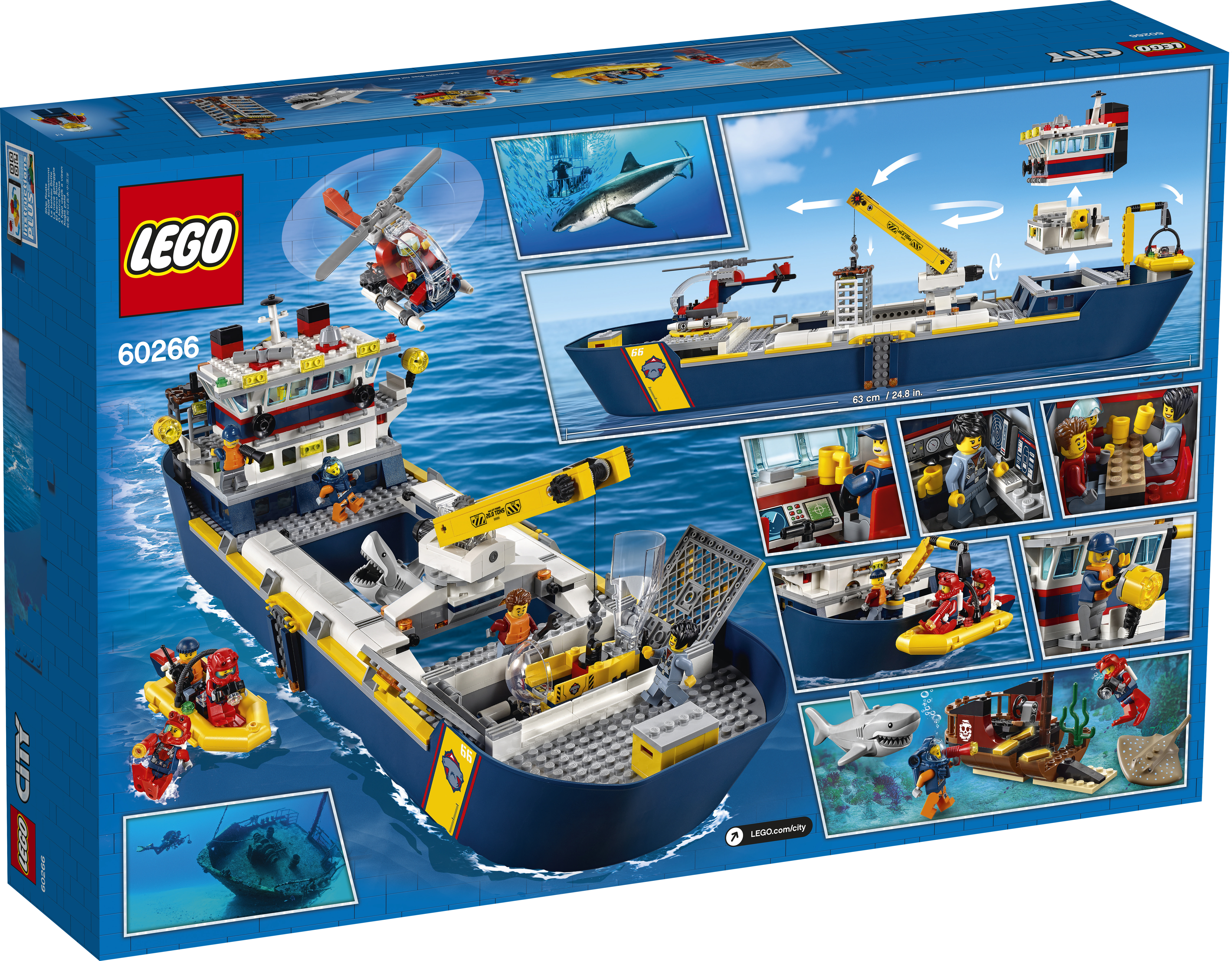 LEGO 60266 Meeresforschungsschiff Bausatz, Mehrfarbig
