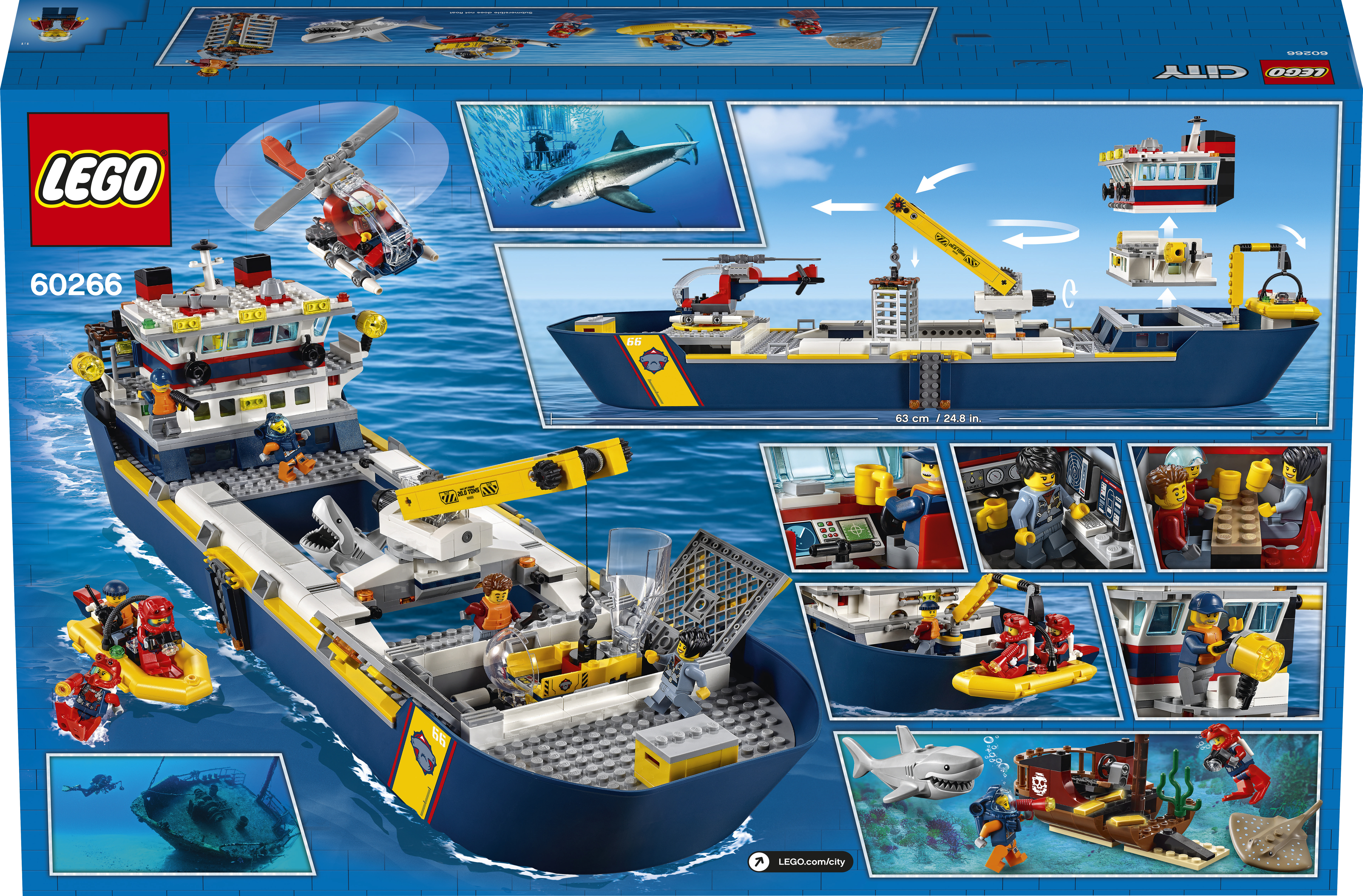 LEGO 60266 Meeresforschungsschiff Bausatz, Mehrfarbig