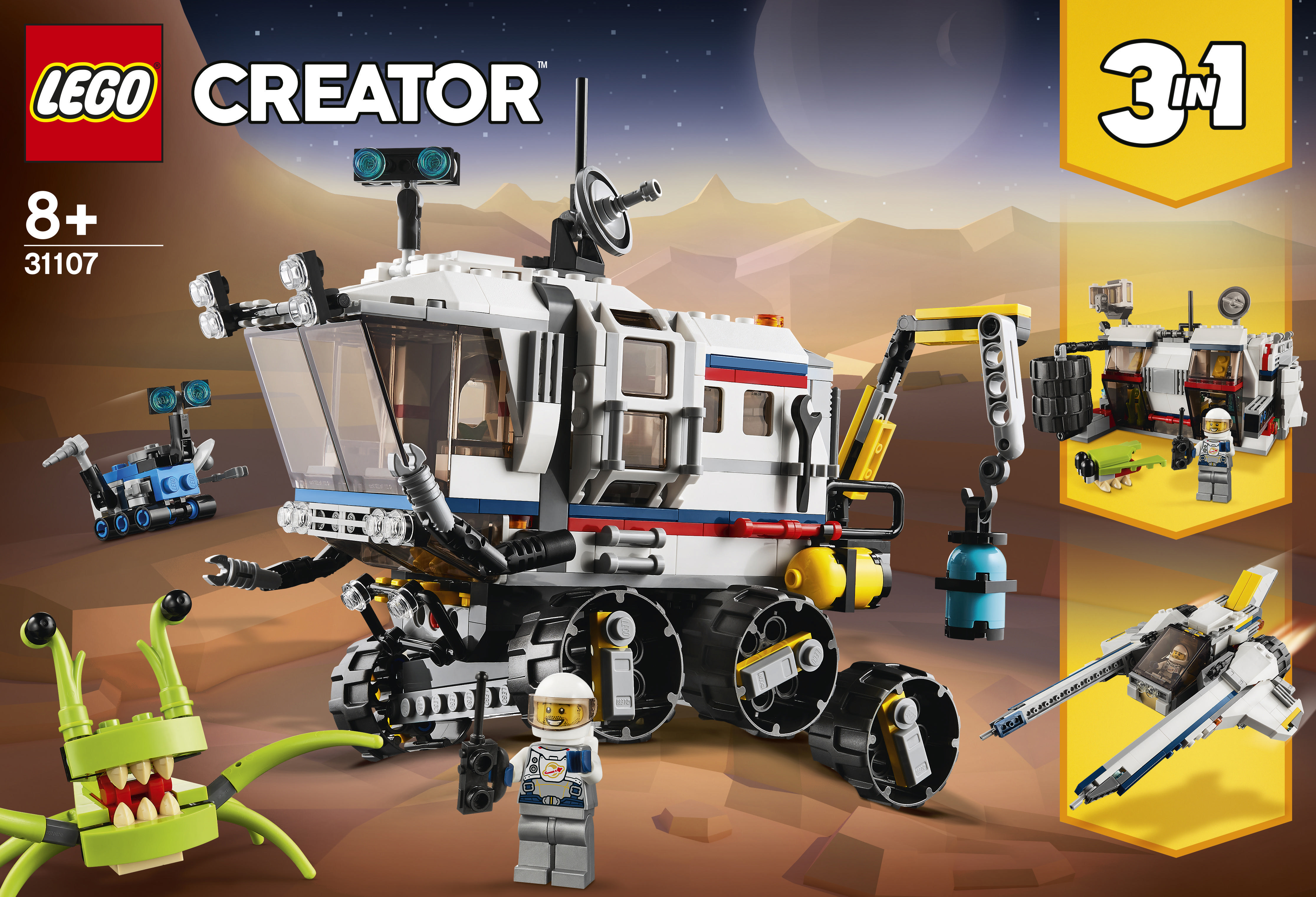 LEGO 31107 Planeten Erkundungs-Rover Bausatz, Mehrfarbig