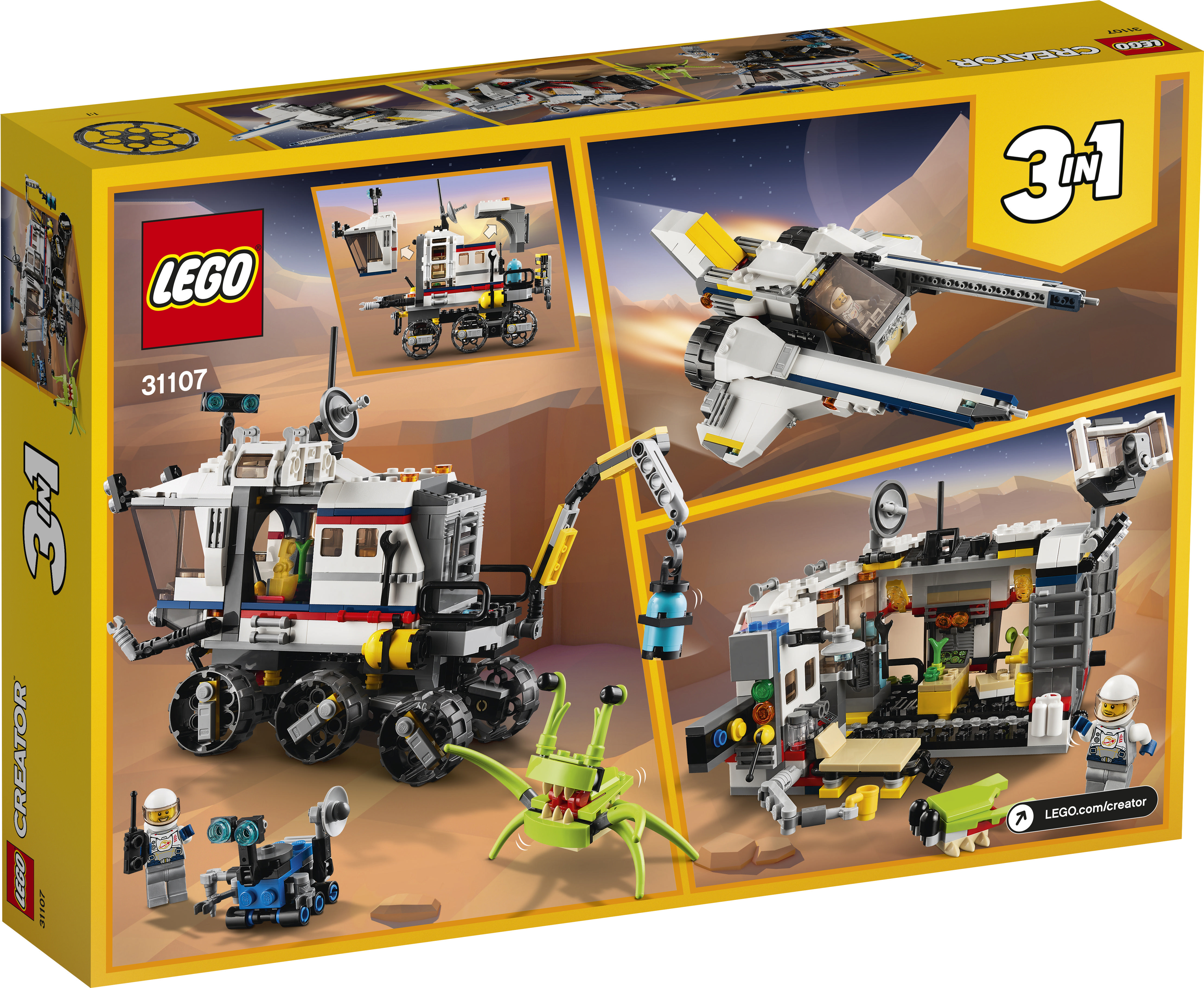 LEGO 31107 Planeten Erkundungs-Rover Bausatz, Mehrfarbig