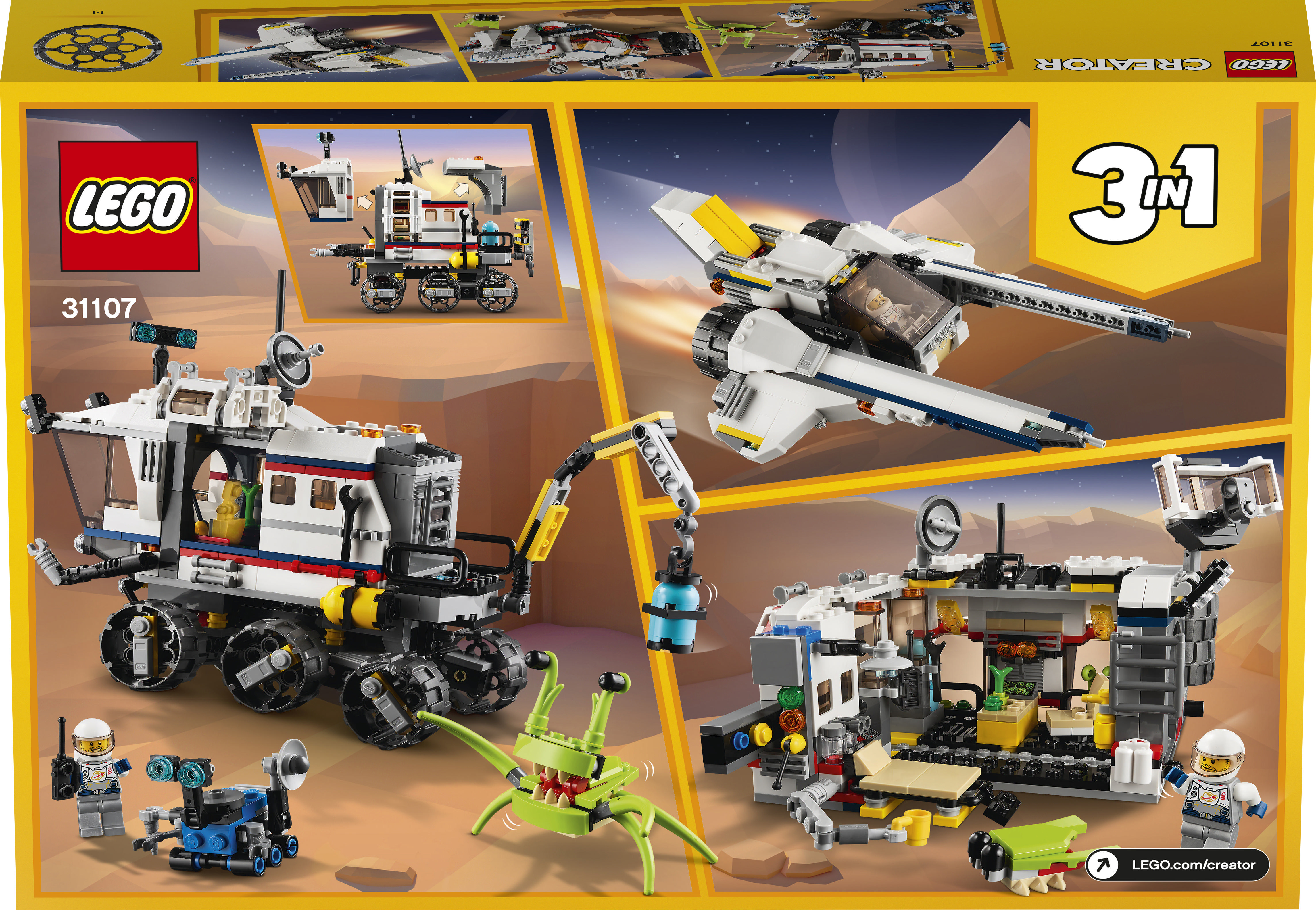 LEGO 31107 Planeten Erkundungs-Rover Bausatz, Mehrfarbig