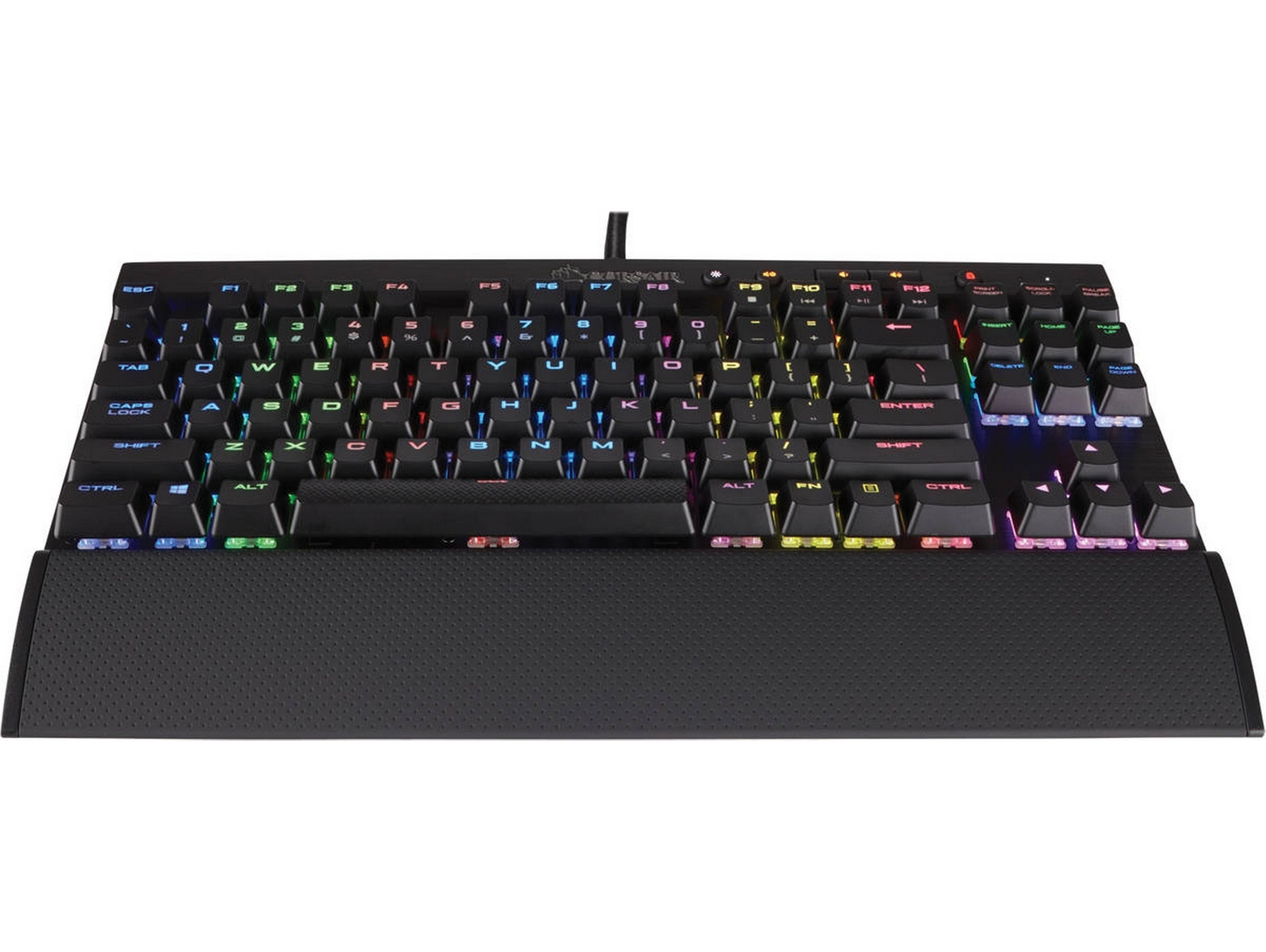 Teclado gaming - Corsair K65 RGB Rapidfire, USB, Retroiluminado, Para PC, 104 teclas, Mecánico, Negro