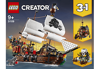 LEGO 31109 Creator 3-in-1 Bausatz - Piratenschiff, Taverne oder Totenkopfinsel Bausatz, Mehrfarbig
