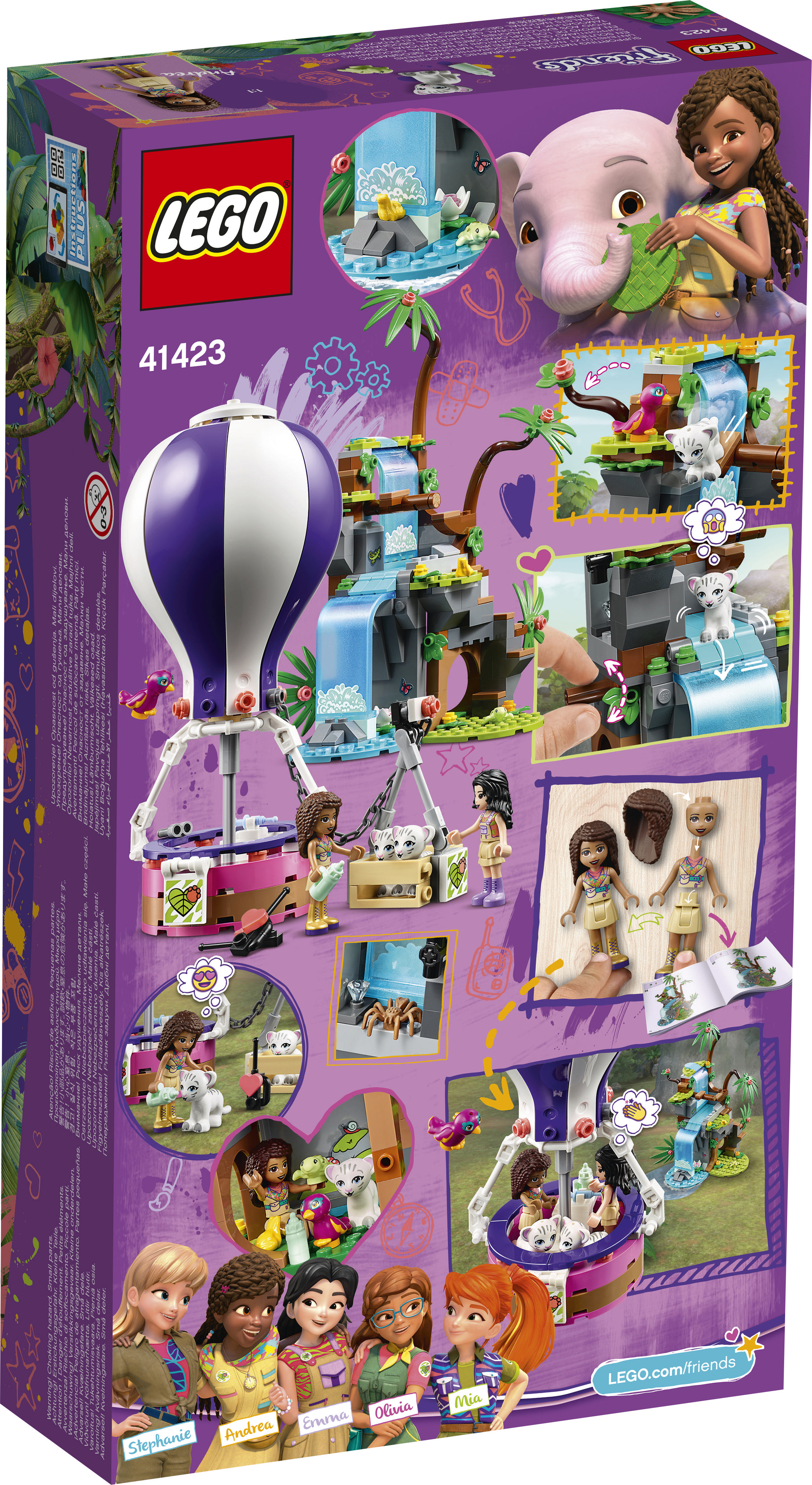LEGO 41423 Tiger-Rettung mit Heißluftballon Bausatz, Mehrfarbig