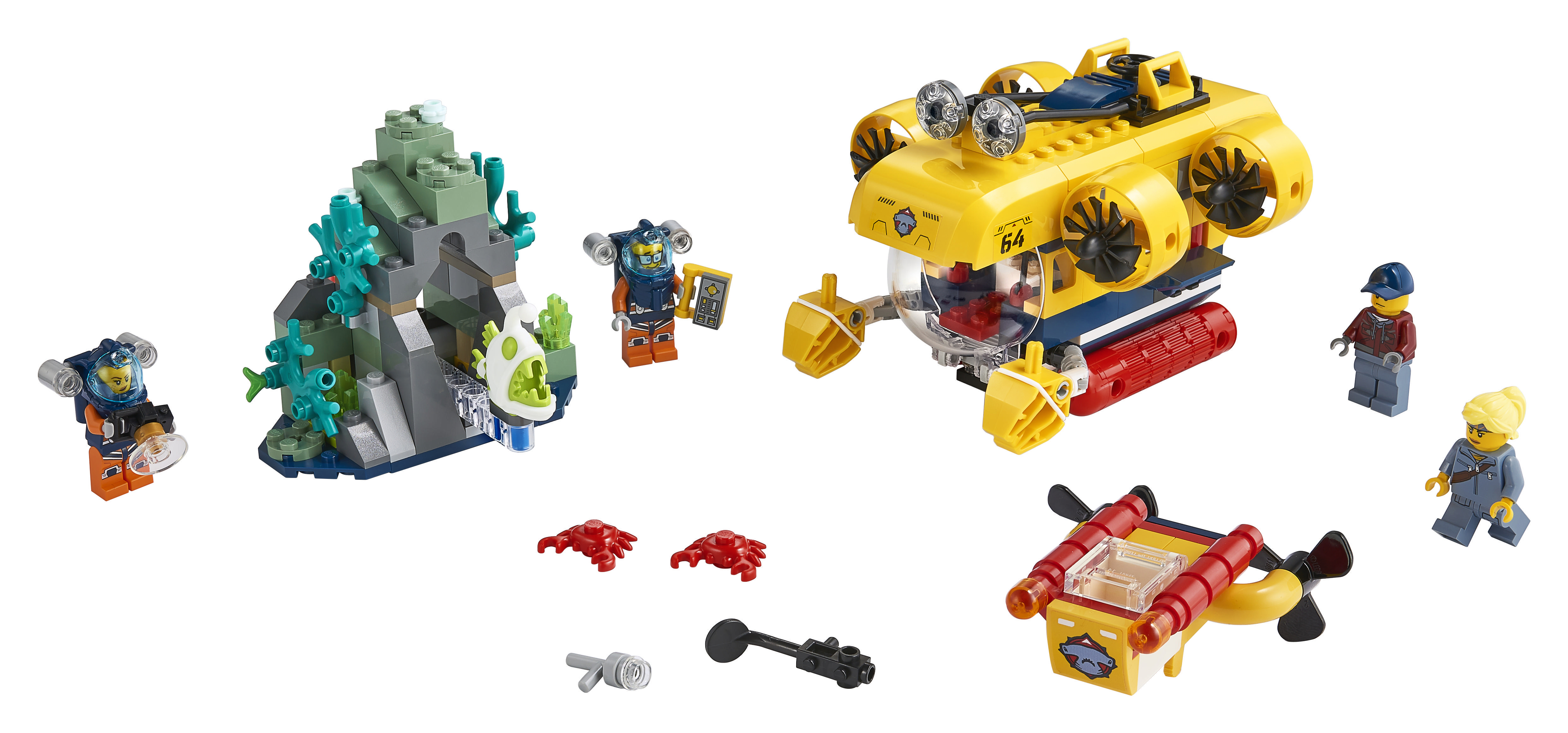 LEGO 60264 Meeresforschungs-U-Boot Bausatz, Mehrfarbig