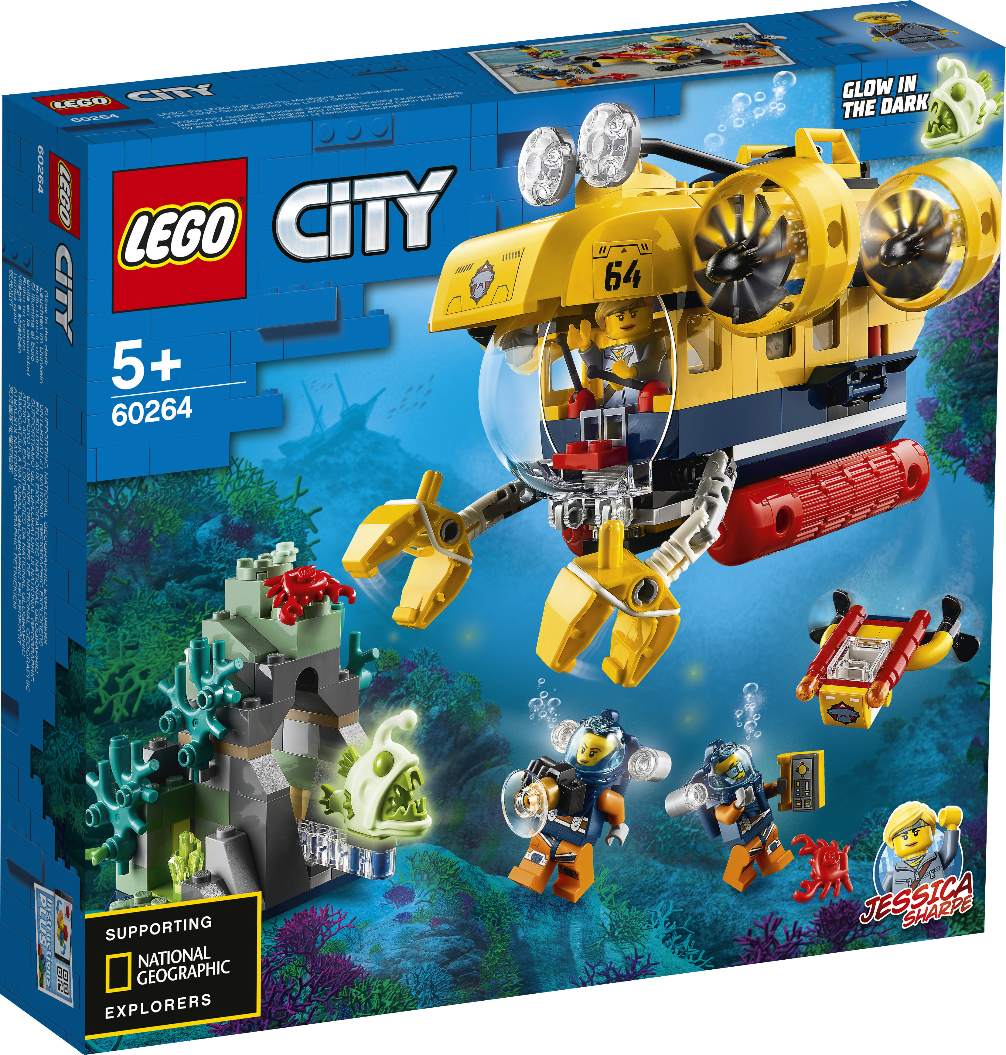 LEGO 60264 Meeresforschungs-U-Boot Bausatz, Mehrfarbig