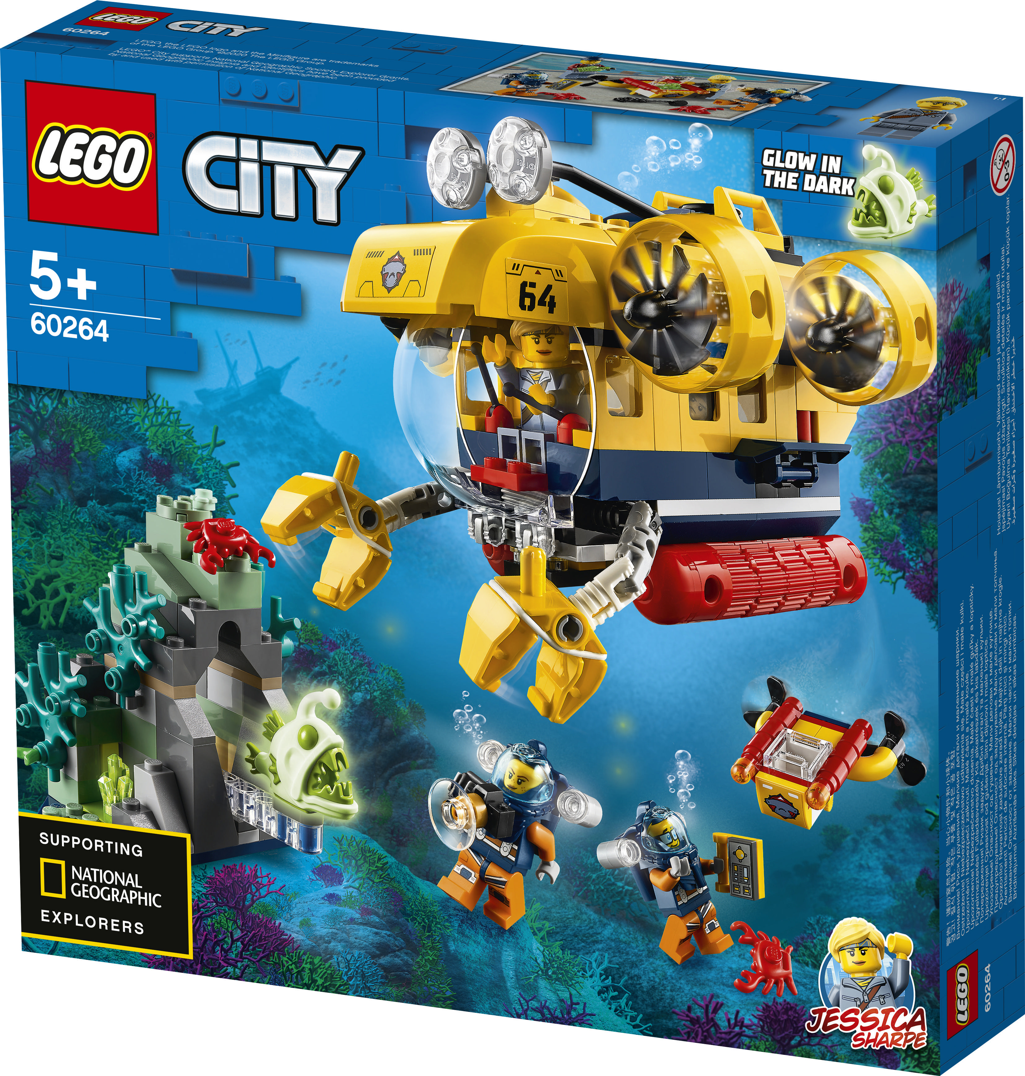 LEGO 60264 Meeresforschungs-U-Boot Bausatz, Mehrfarbig
