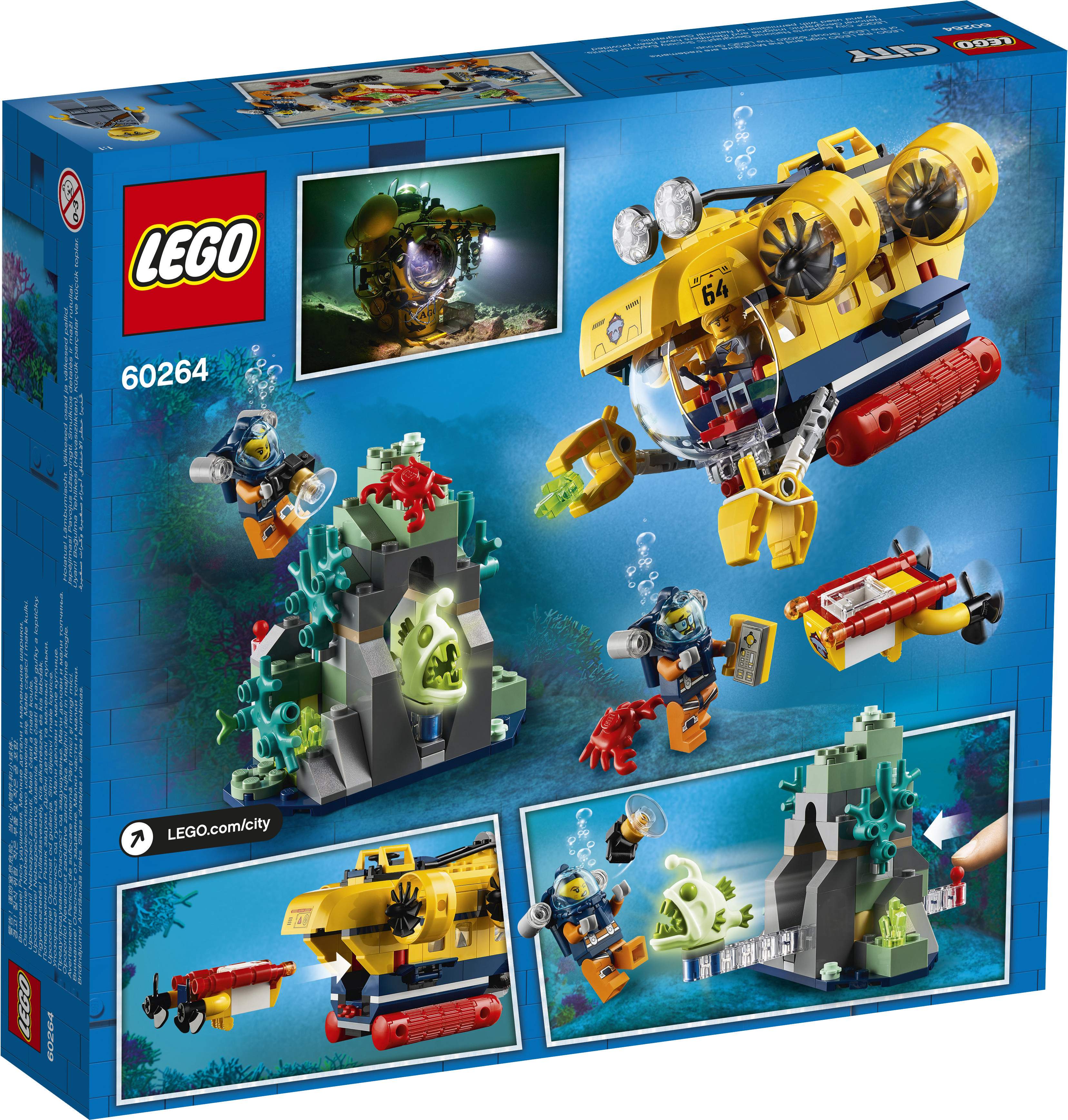 LEGO 60264 Meeresforschungs-U-Boot Bausatz, Mehrfarbig