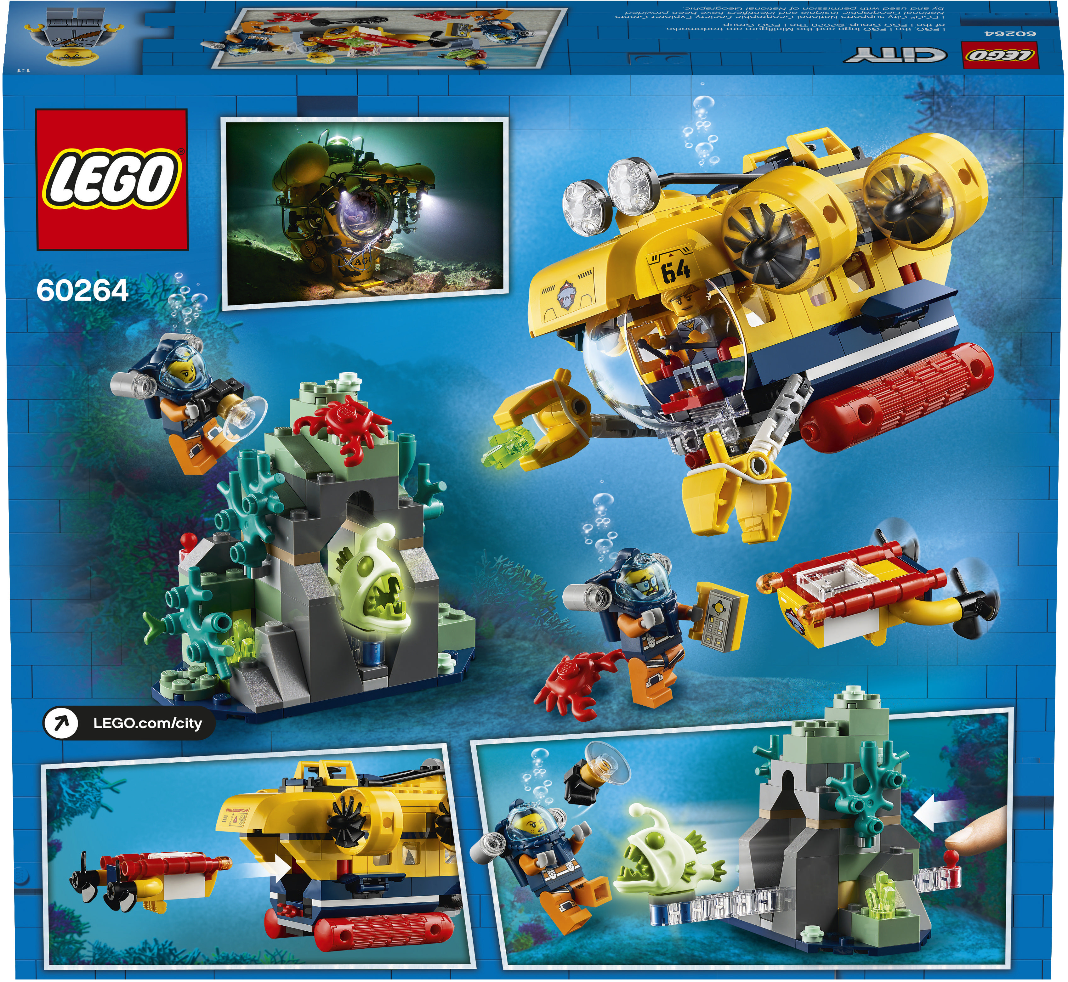 LEGO 60264 Meeresforschungs-U-Boot Bausatz, Mehrfarbig