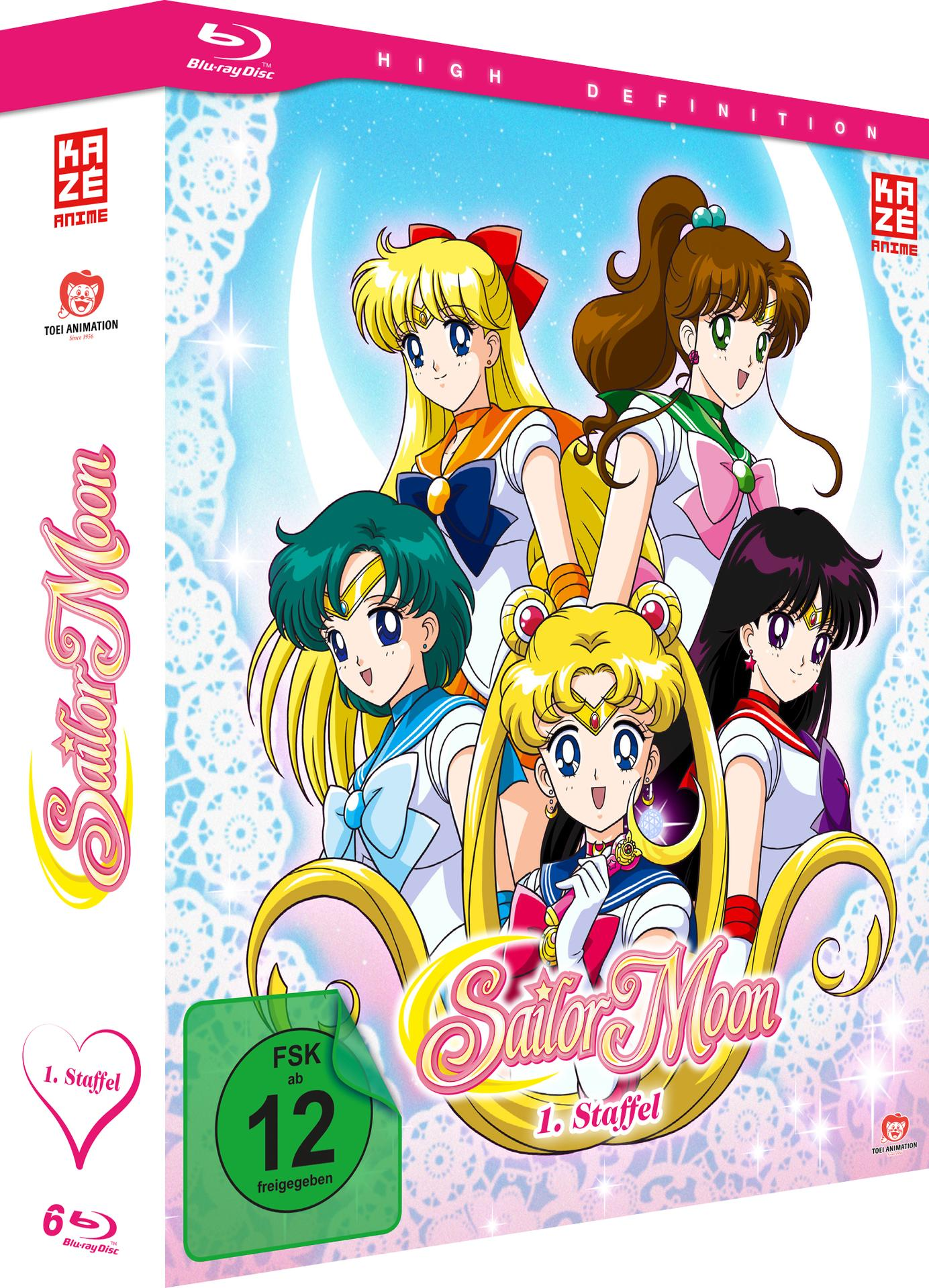 Sailor Moon Anime-DVD-Box. Enthält fünf Anime-Charaktere.