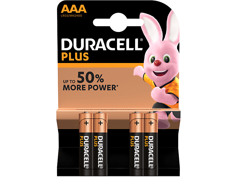 Pilas AAA - Duracell Plus Power LR03, 4