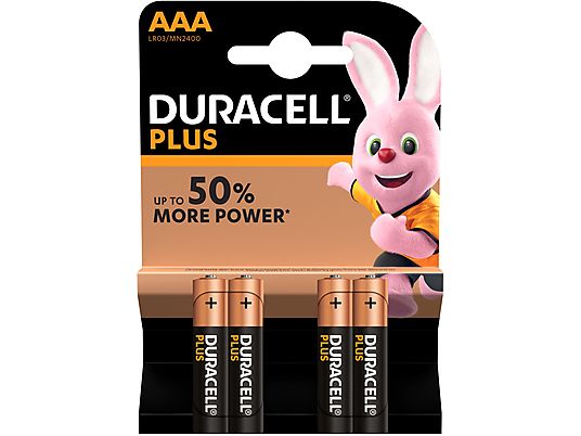 Pilas AAA - Duracell Plus Power LR03, 4