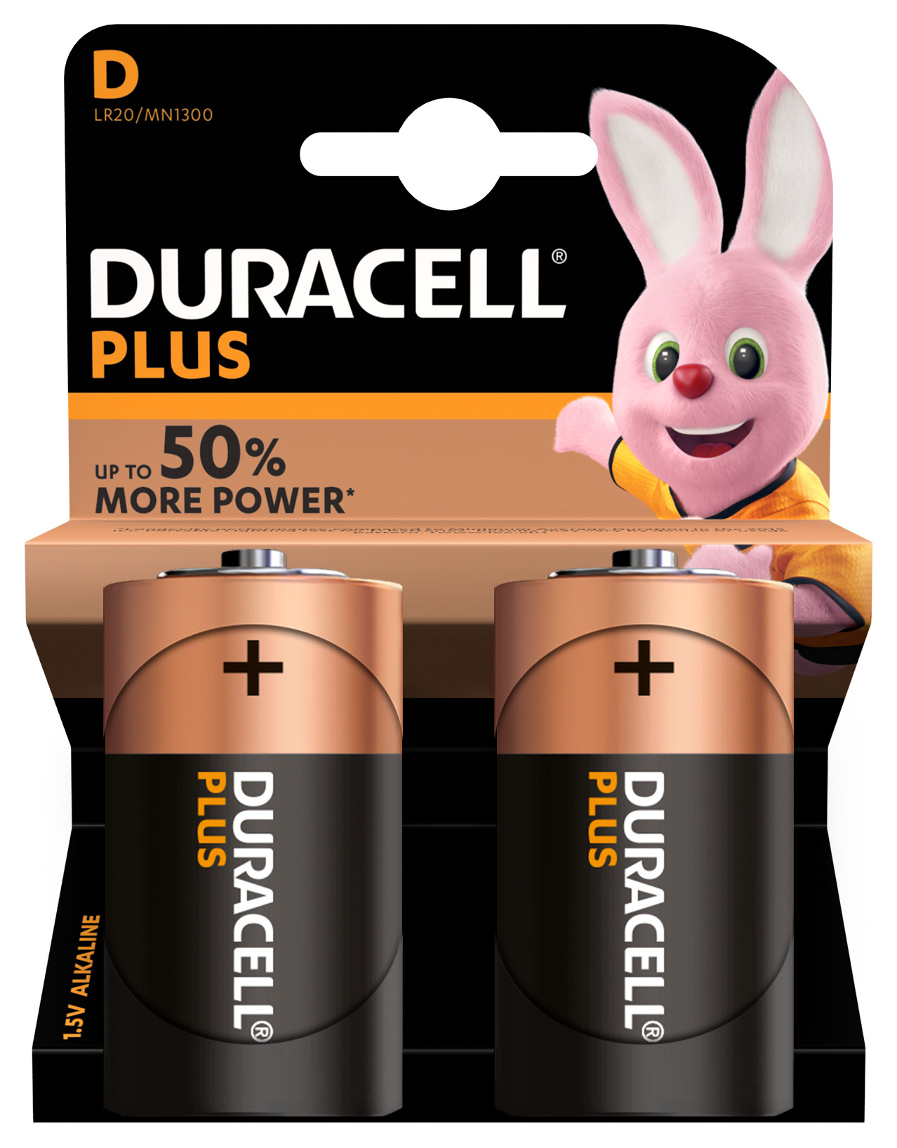 Pilas D - Duracell Plus Power, 2 Ud