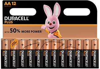 Pilas AA - Duracell PLUS POWER, Alcalina, 1.5V, Pack de 12 unidades