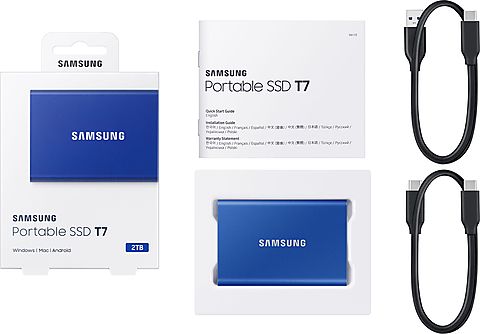 SAMSUNG Disque dur externe SSD portable T7 2 TB Bleu (MU-PC2T0H/WW)