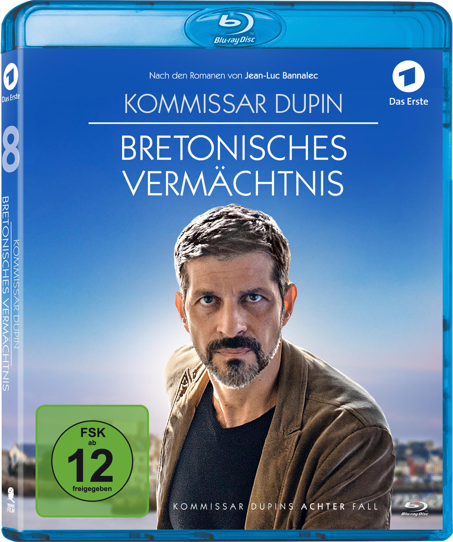DVD-Cover mit einem Mann mit Bart. Text: Bretonisches Vermächtnis. Es hat einen blauen Hintergrund.