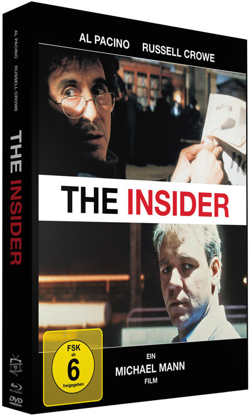 DVD-Hülle des Films 'The Insider' mit Al Pacino und Russell Crowe auf dem Cover.
