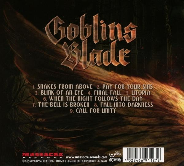 Albumcover mit Text. Titel: Goblins Blade. Titelliste enthält Songs wie Snakes From Above.