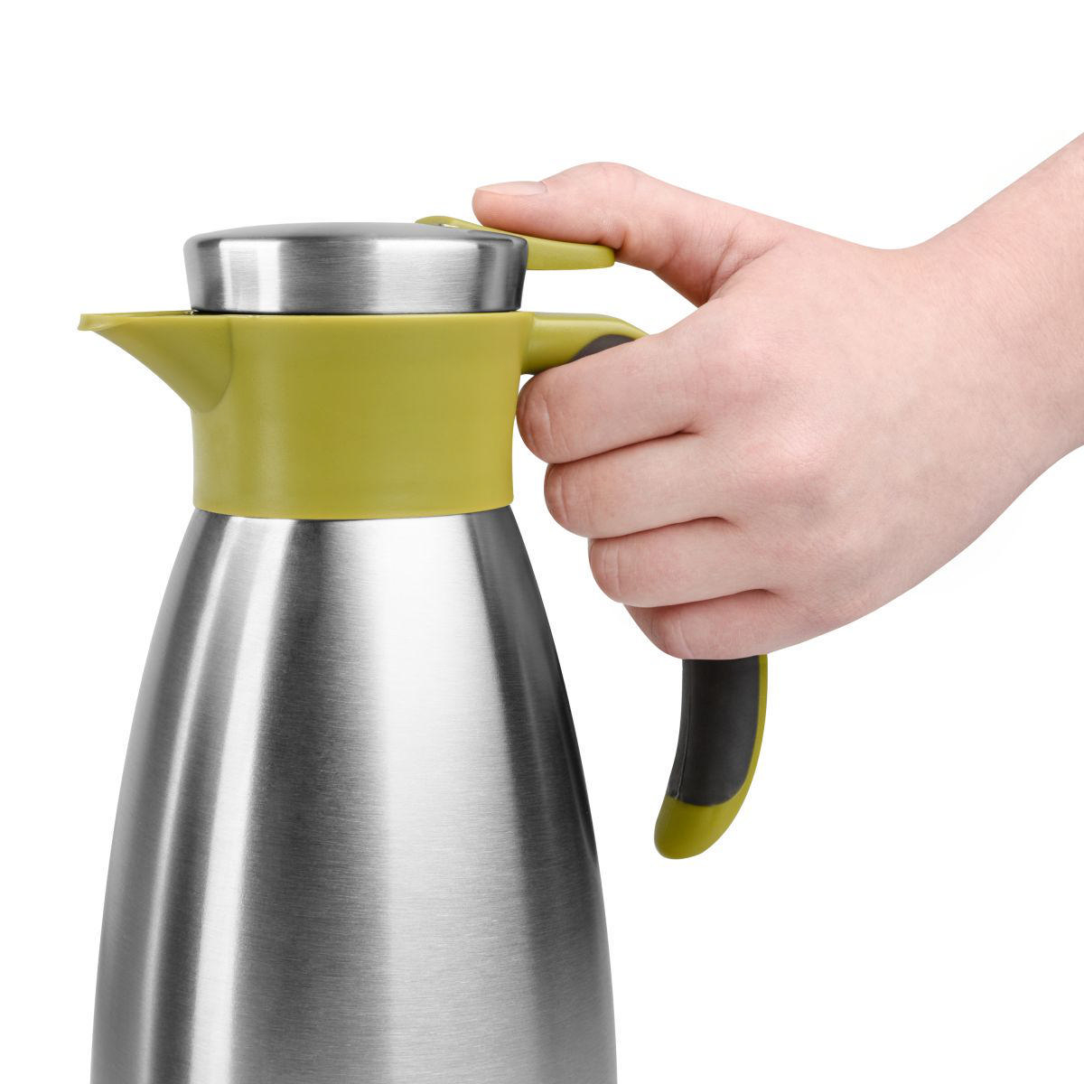 EMSA 512575 Soft Grip Isolierkanne Silber/Grün