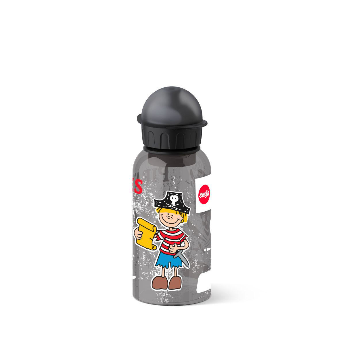 EMSA 518136 Pirate Lunchbox mit Trinkflasche Schwarz/Transparent