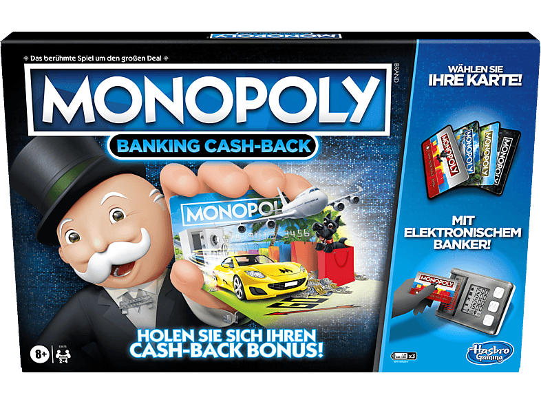 Banking Monopoly HASBRO Mehrfarbig GAMING Cash-Back Brettspiel