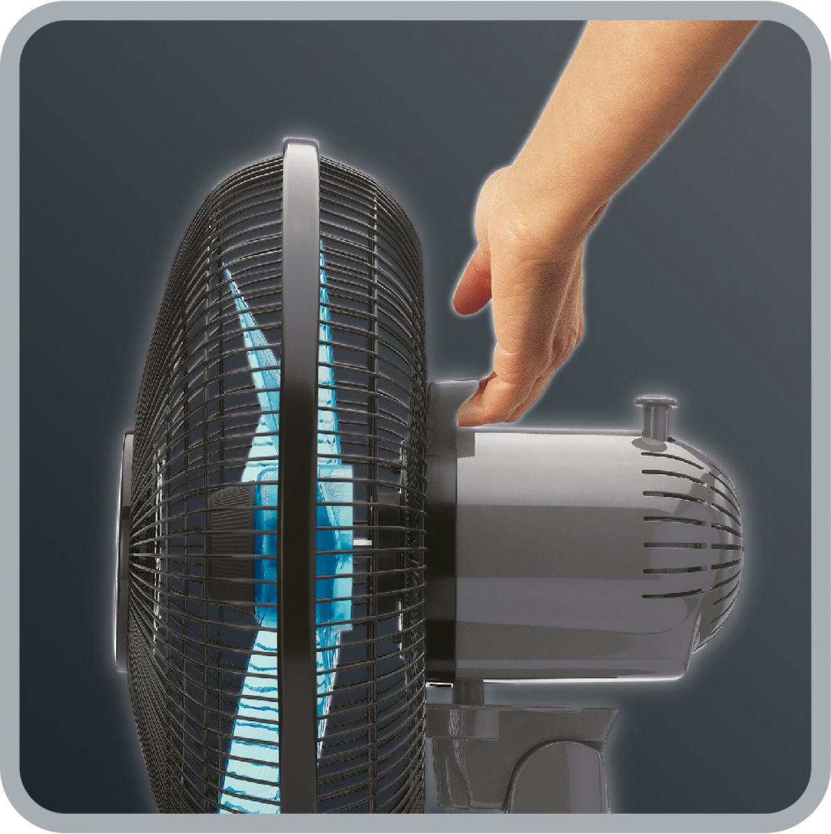 ROWENTA VU2110 Tischventilator Grau/Blau/Schwarz (28 Watt)