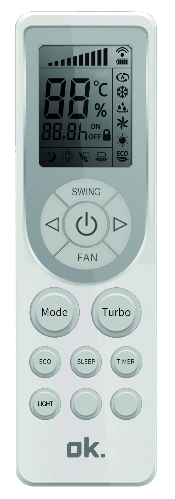 Aire acondicionado - OK OAC 4251 A2, 3400 W, 3010 frig/h, Clase A++, Blanco