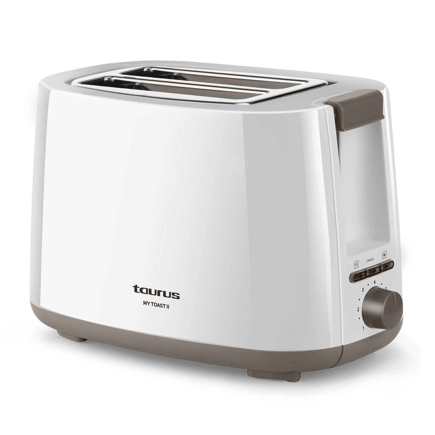 Tostadora - Taurus Mytoast II, 3 funciones, 7 niveles, 2 rebanadas, 750 W, Inox