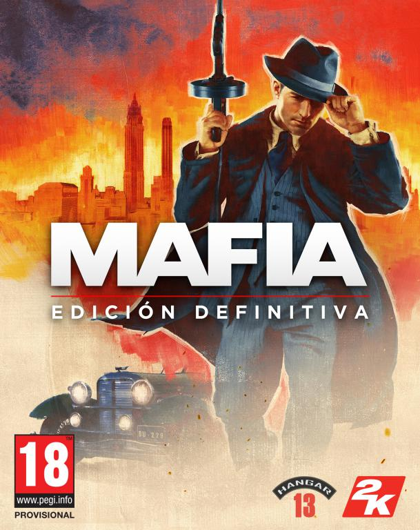 Portada del juego Mafia: Definitive Edition. Un hombre con un arma.
