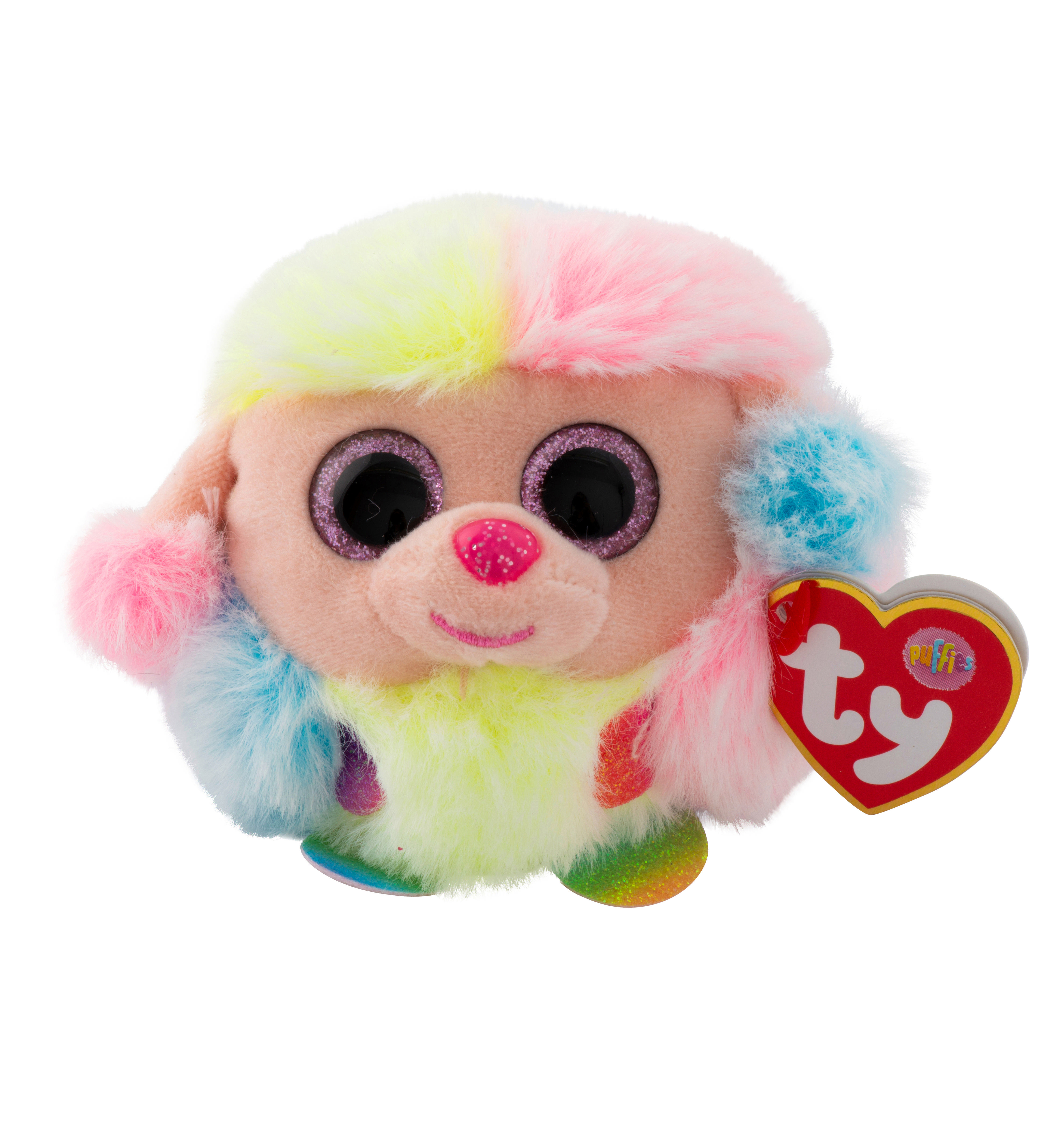 TY Rainbow Puffies Pudel Plüschfigur Mehrfarbig