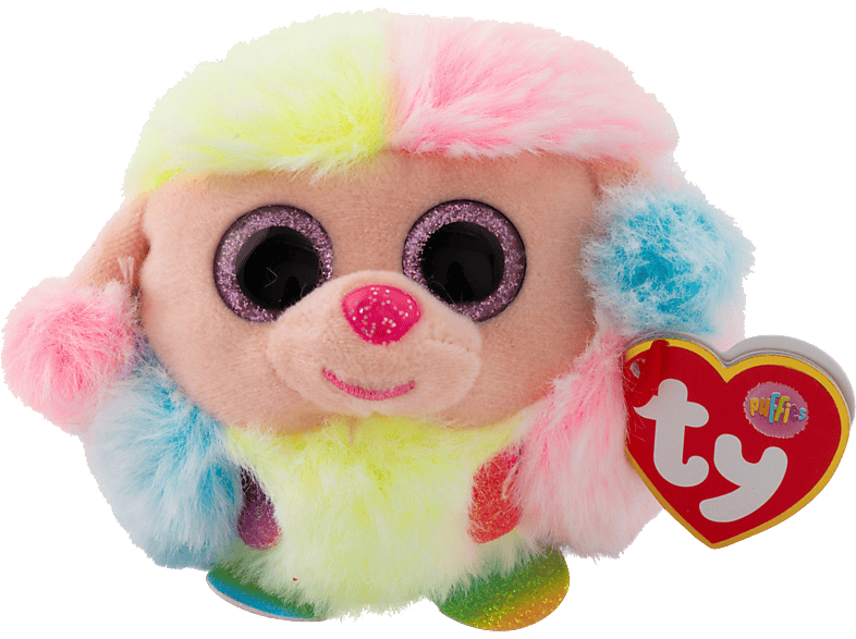TY Rainbow Puffies Pudel Plüschfigur Mehrfarbig
