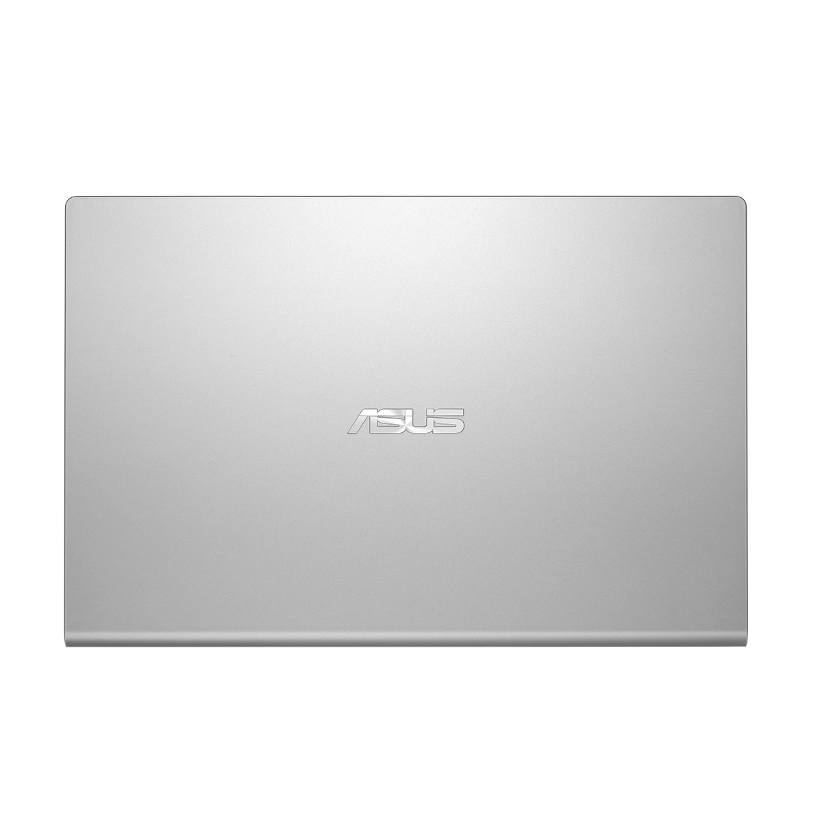 La parte trasera de una laptop ASUS plateada con el logo ASUS en el centro.