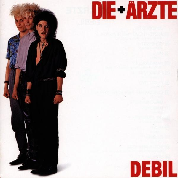 Albumcover: Die Ärzte, drei Männer in einer Reihe, mit rotem Titel.