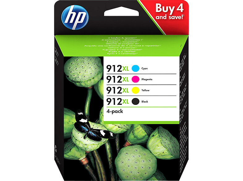 HP 912XL Tintenpatrone Schwarz, Cyan, Magenta, Gelb (3YP34AE) Tintenpatrone  4er-Pack Schwarz, Cyan, Magenta, Gelb 3YP34AE online kaufen | SATURN