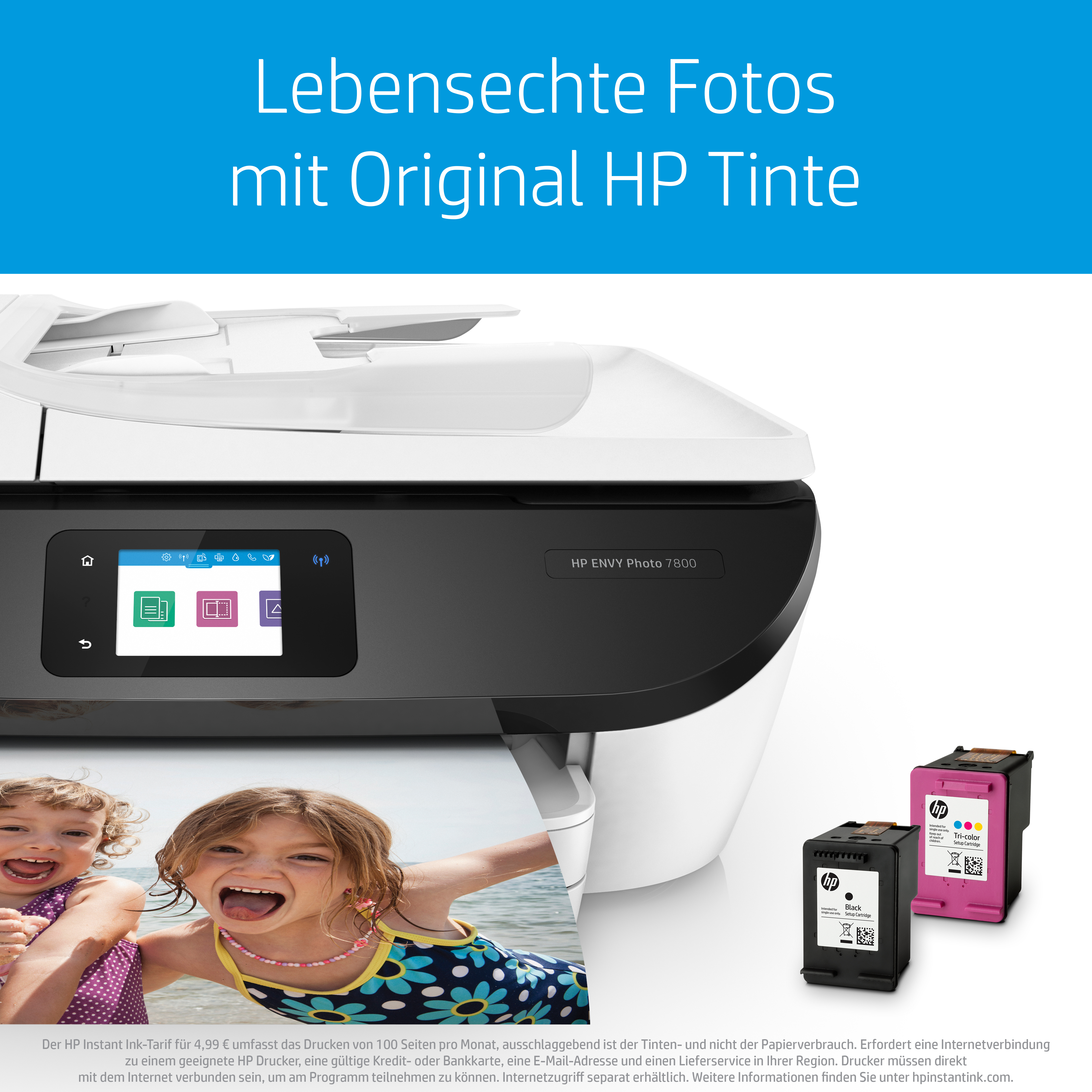 HP ENVY Multifunktionsdrucker Netzwerkfähig Photo Inkjet 7830 (Instant Thermal WLAN 4-in-1 Ink)