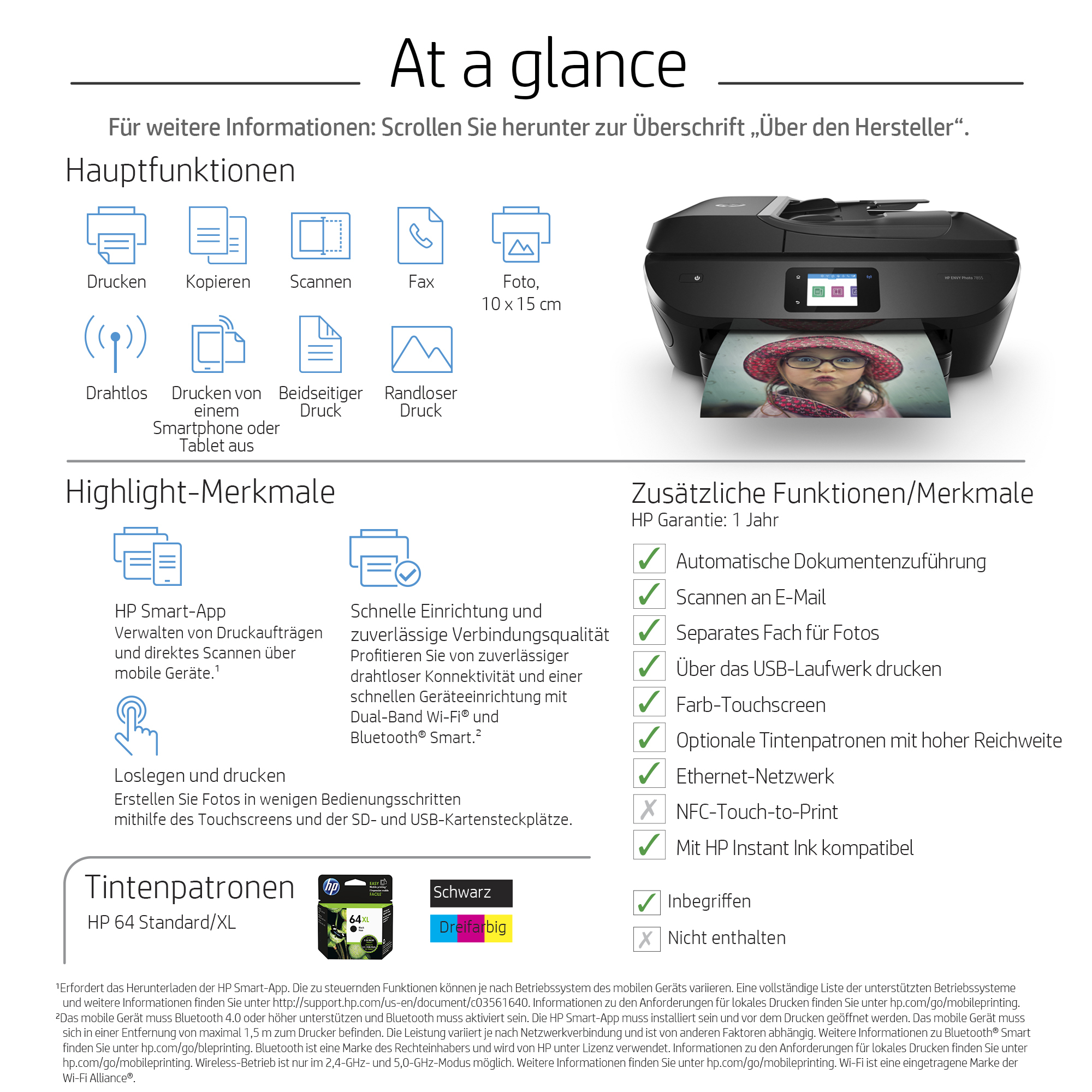 ENVY HP Thermal (Instant 7830 Inkjet Ink) WLAN Photo 4-in-1 Multifunktionsdrucker Netzwerkfähig