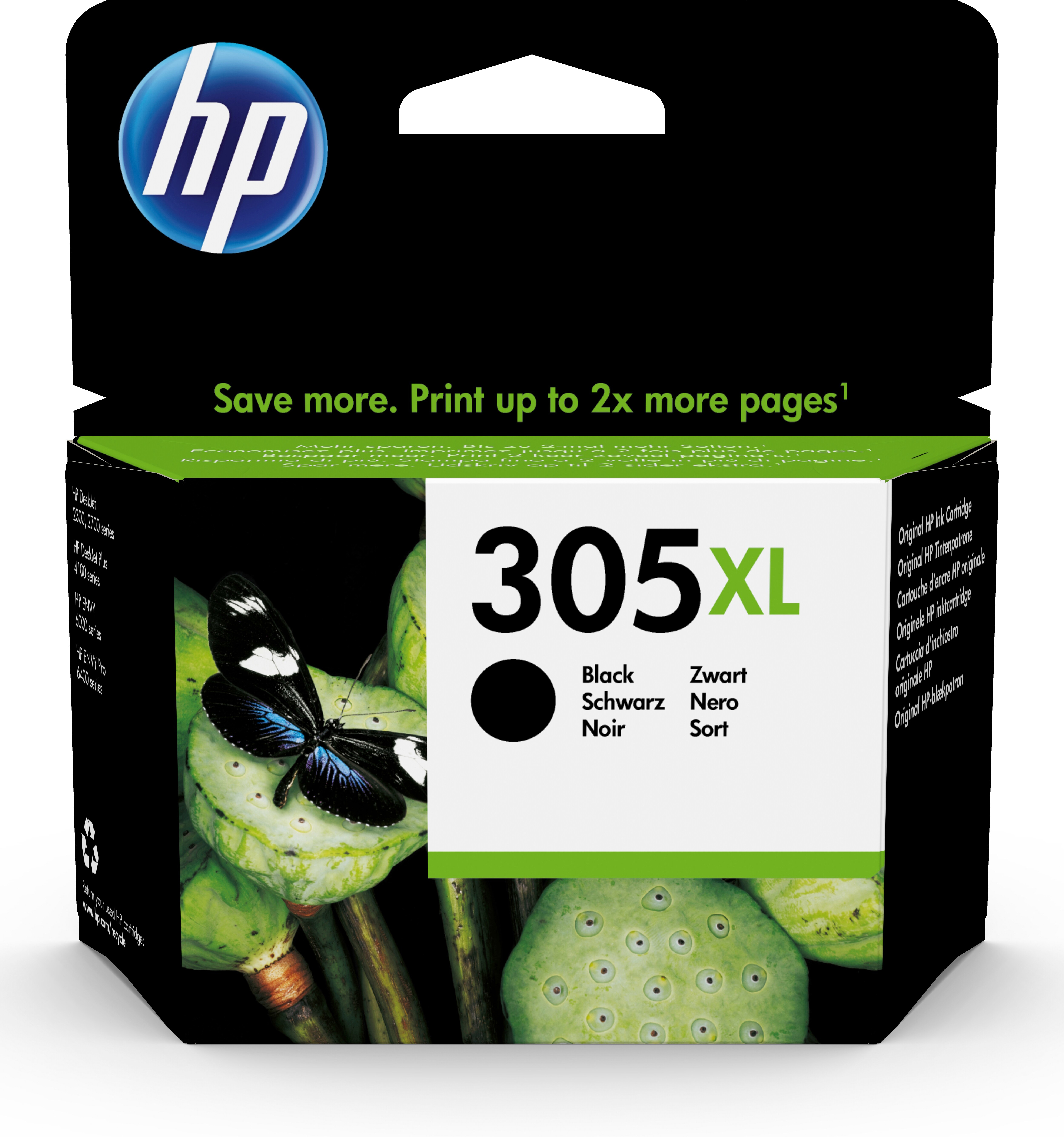 HP 305XL High Yield Original Ink Schwarz Tintenpatrone Cartridge (3YM62AE)