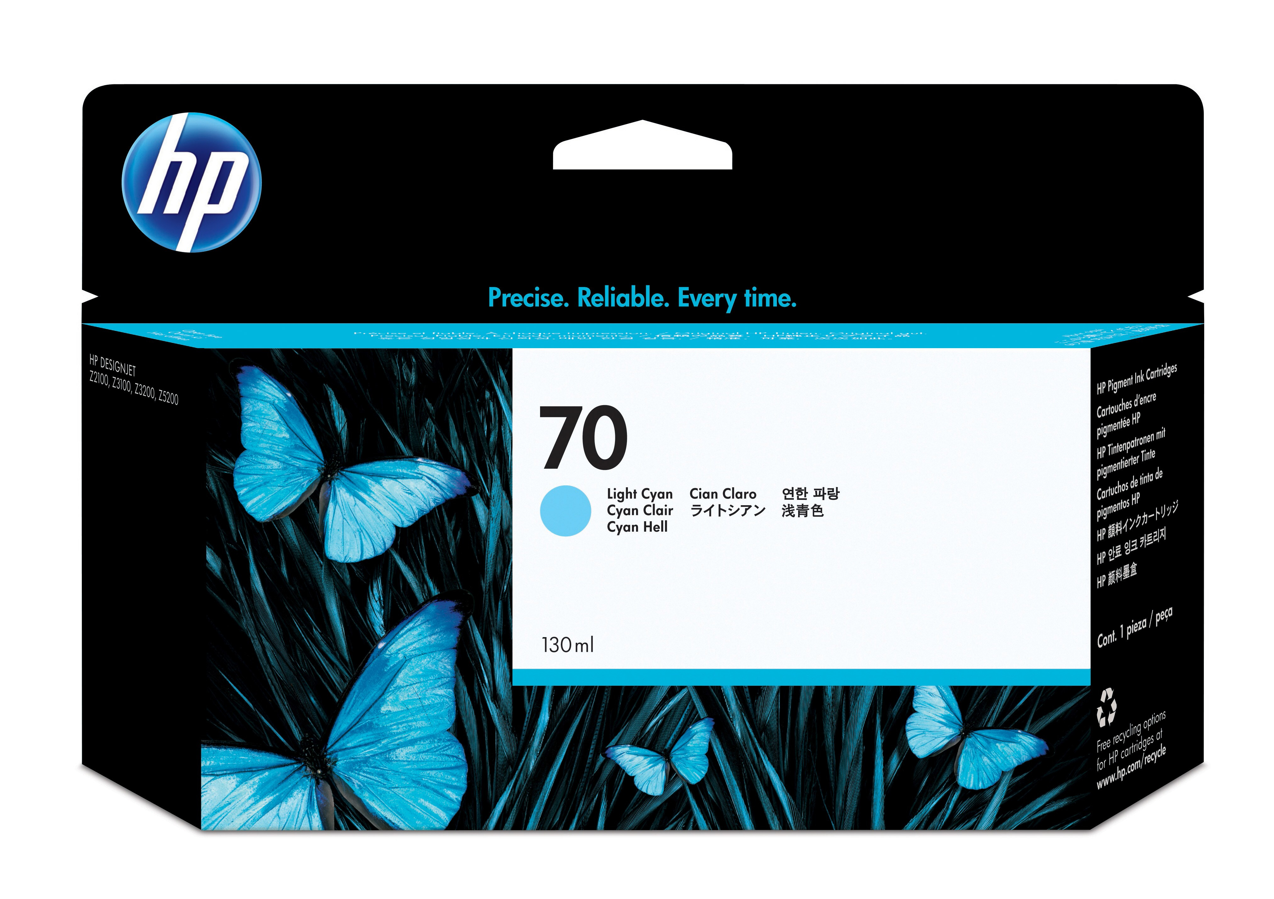 HP 70 Tintenpatrone Helles Cyan (C9390A)