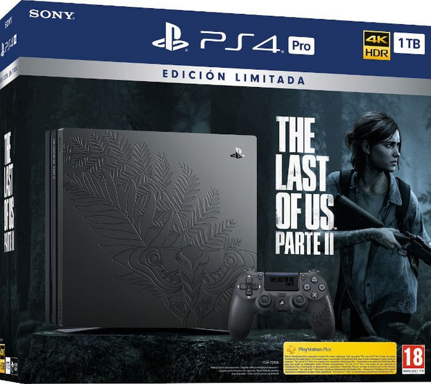 Consola - Sony PS4 Pro 1 TB, DualShock4, USB 3.0, HDMI, + The Last of Us Parte II (Ed. Limitada)