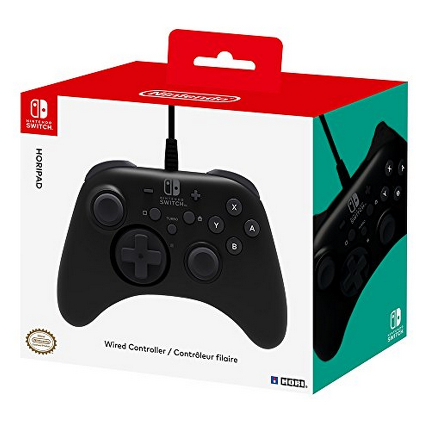 Mando Nintendo Switch - PDP Horipad, Para Nintendo Switch, Cable, Función turbo, Negro