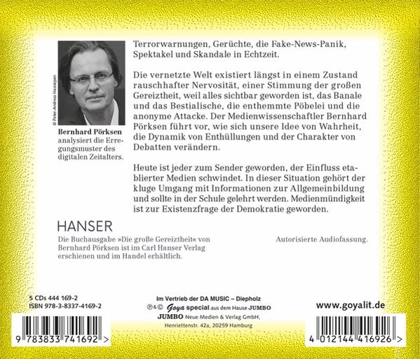 Die Rückseite eines Buches mit deutschem Text. Enthält Text über den Autor und den Inhalt.