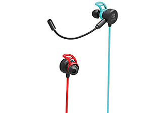 Auriculares de botón - Hori Gaming Earbuds Pro Nintendo Switch, Cable, Con Micrófono de brazo, Rojo y Azul