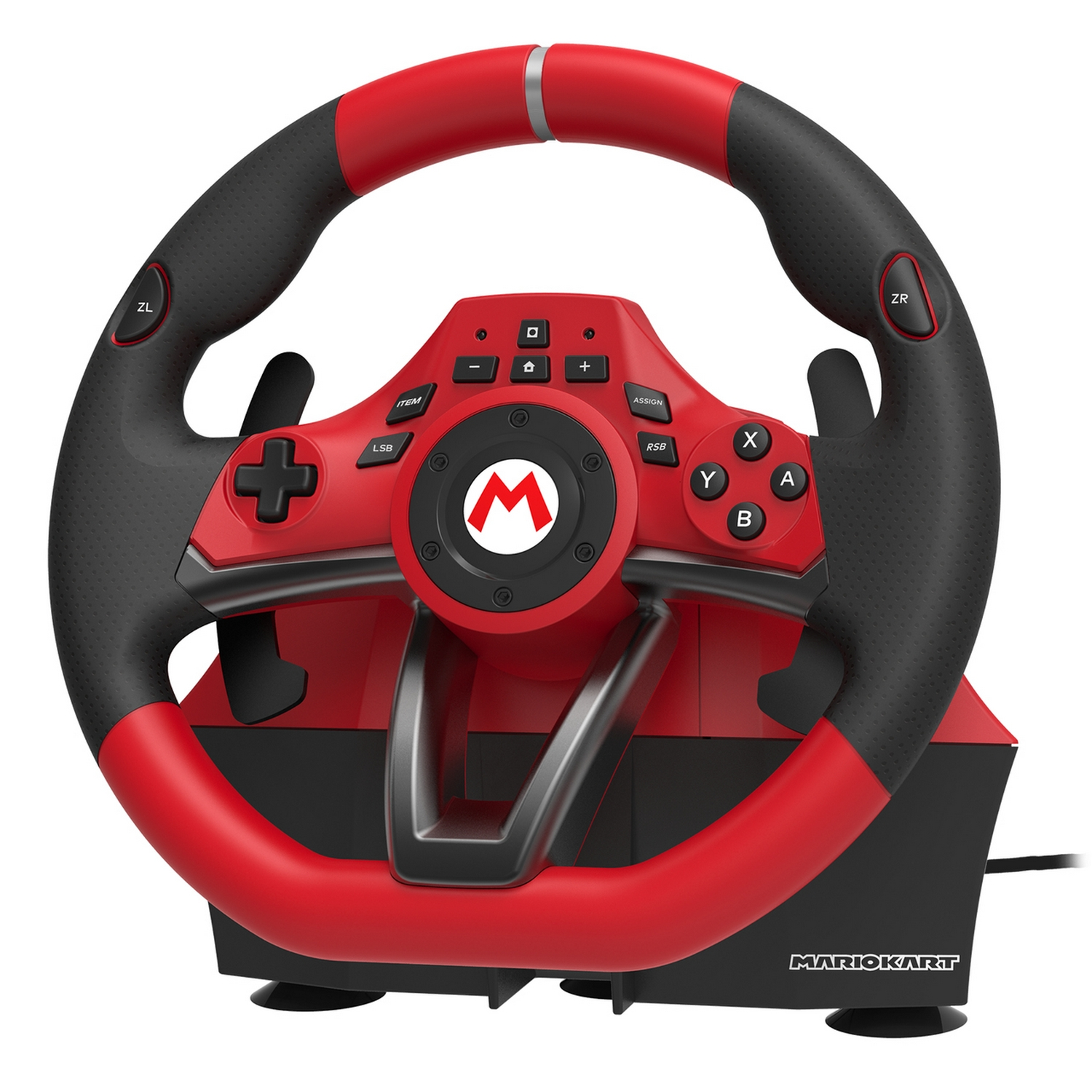 Volante - Hori Mario Kart Pro Deluxe, Para Nintendo Switch, PC, Pedales, USB, Rojo