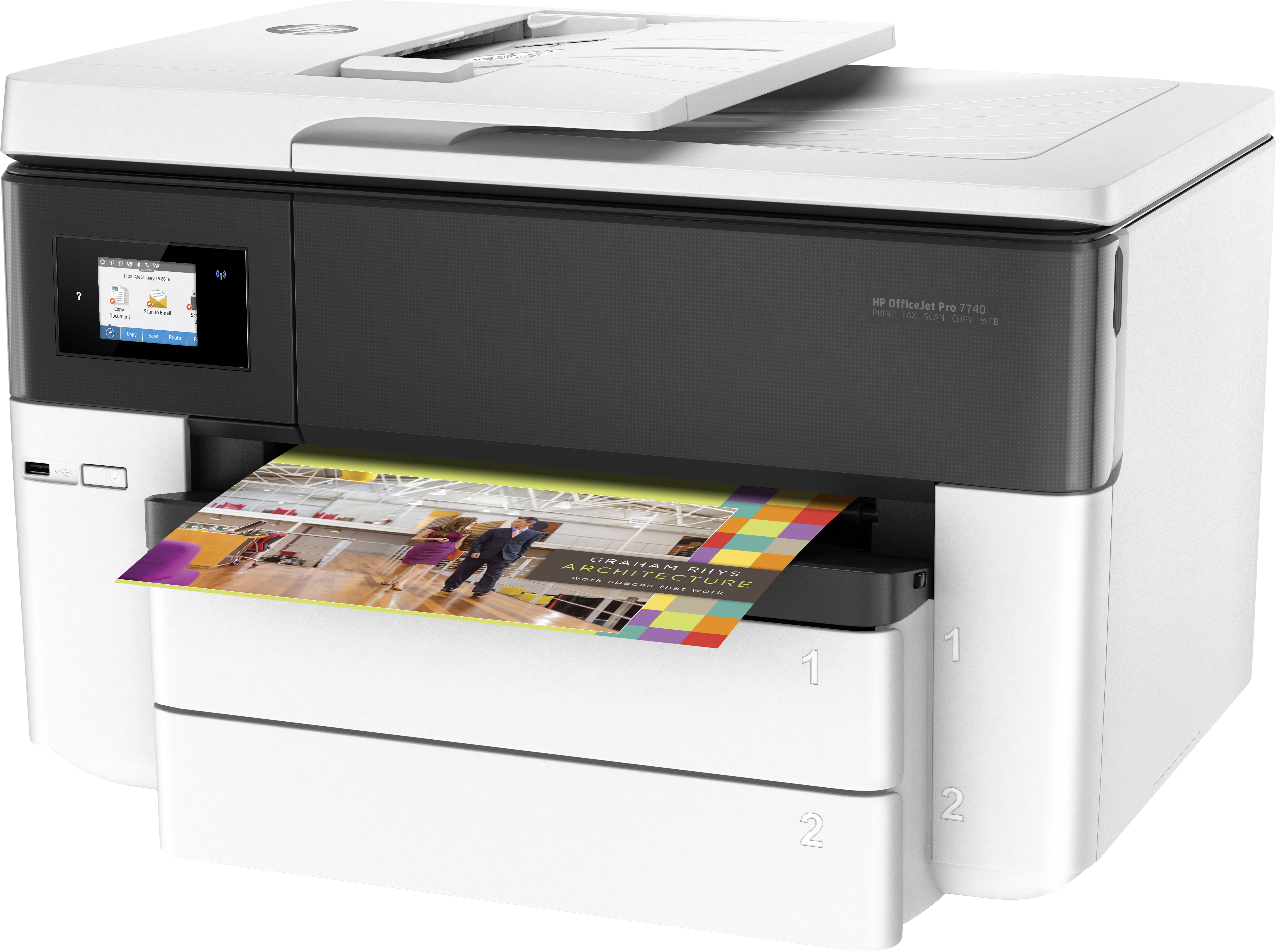 HP OfficeJet Pro 7740 4-in-1 Großformat-Multifunktionsdrucker