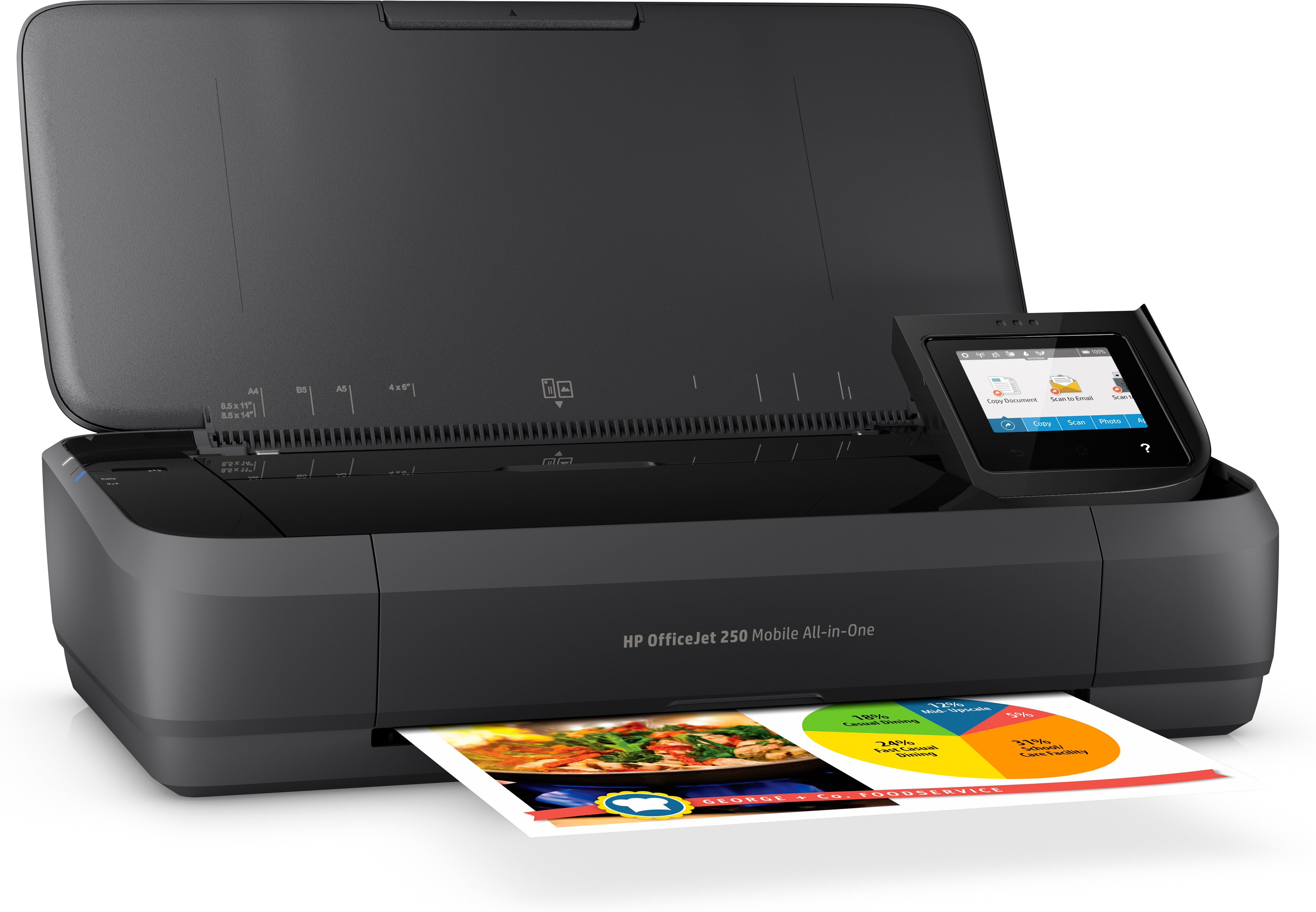 HP OfficeJet 250 Mobil Tintenstrahldruck 3-in-1 Multifunktionsdrucker WLAN