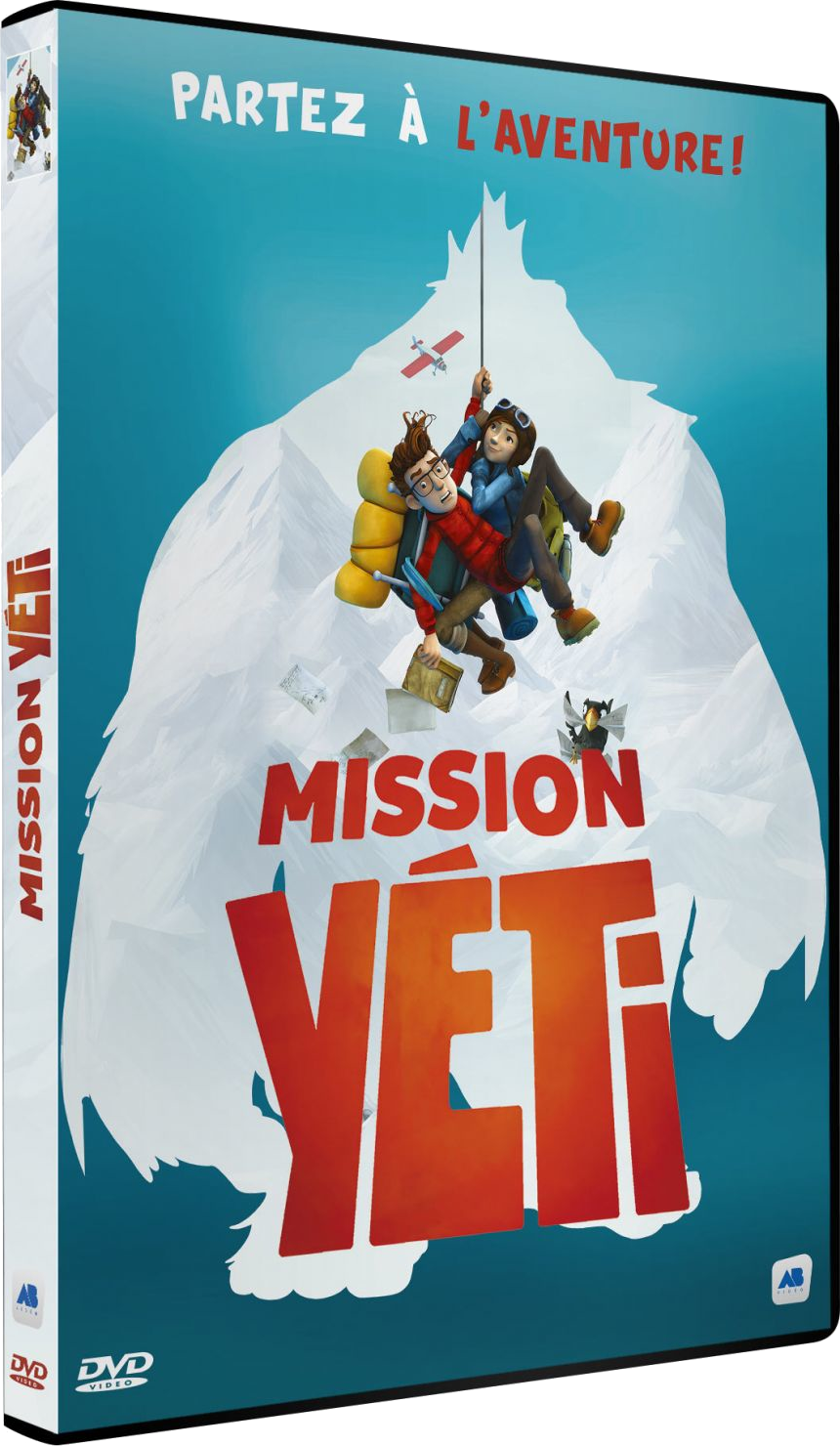 Couverture DVD : deux personnes escaladant une montagne. Titre : Mission Yeti.
