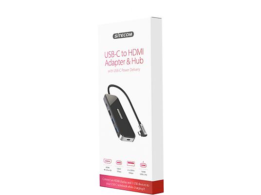 SITECOM CN-408 USB-C naar HDMI Adapter & Hub met USB-C PD