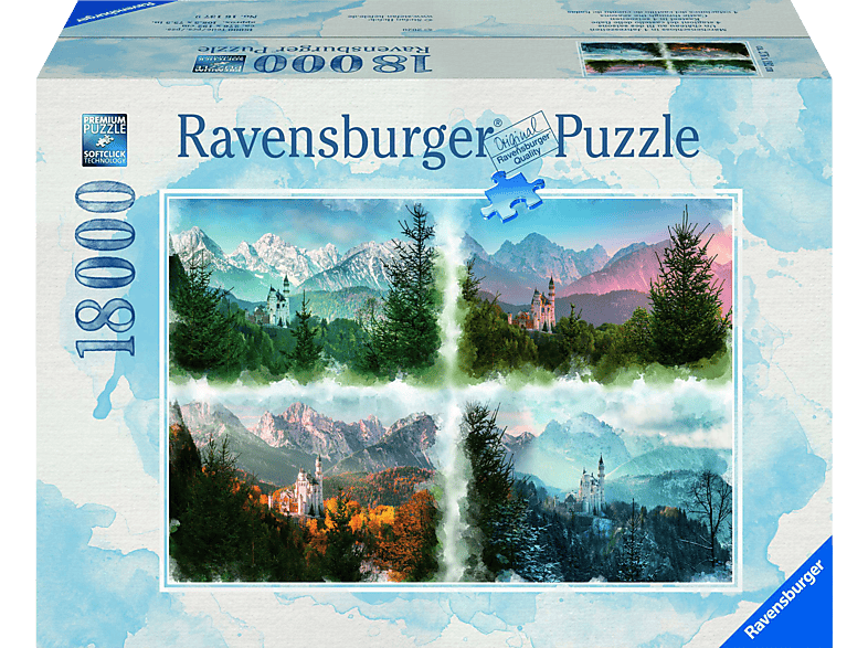 RAVENSBURGER Märchenschloss in 4 Jahreszeiten Puzzle Mehrfarbig | ab 2000 Teile